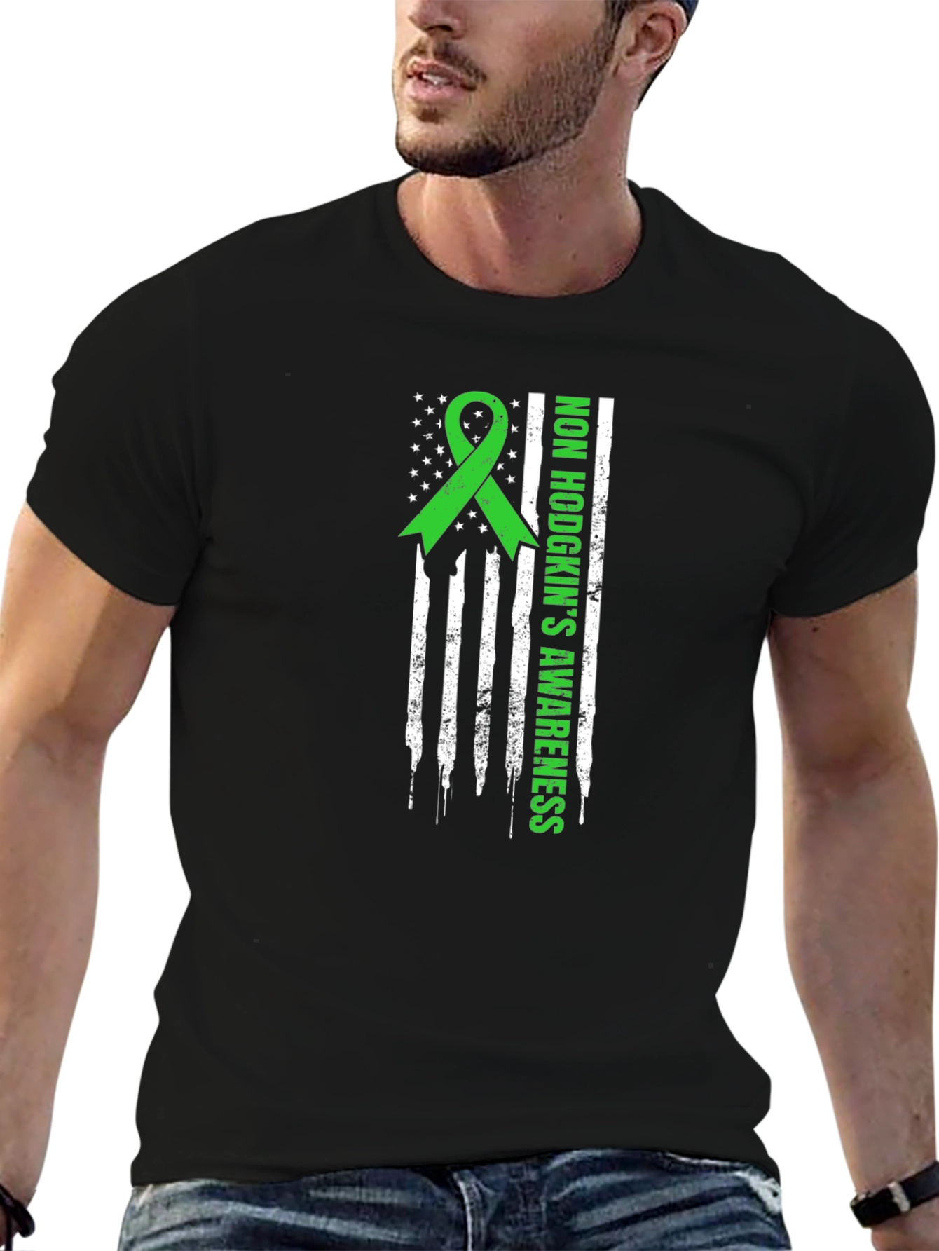 Non Hodgkins Awareness T-Shirt - Green Ribbon