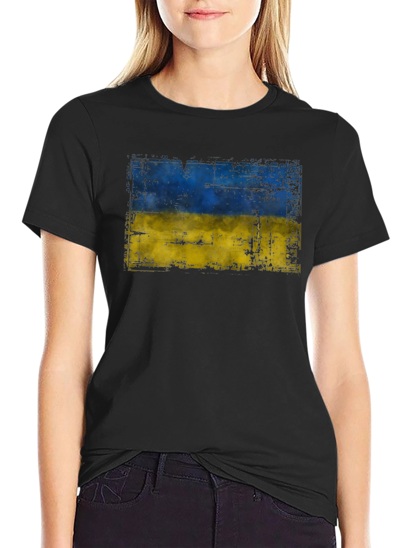 Ukraine Flag T-Shirt - Distressed Design