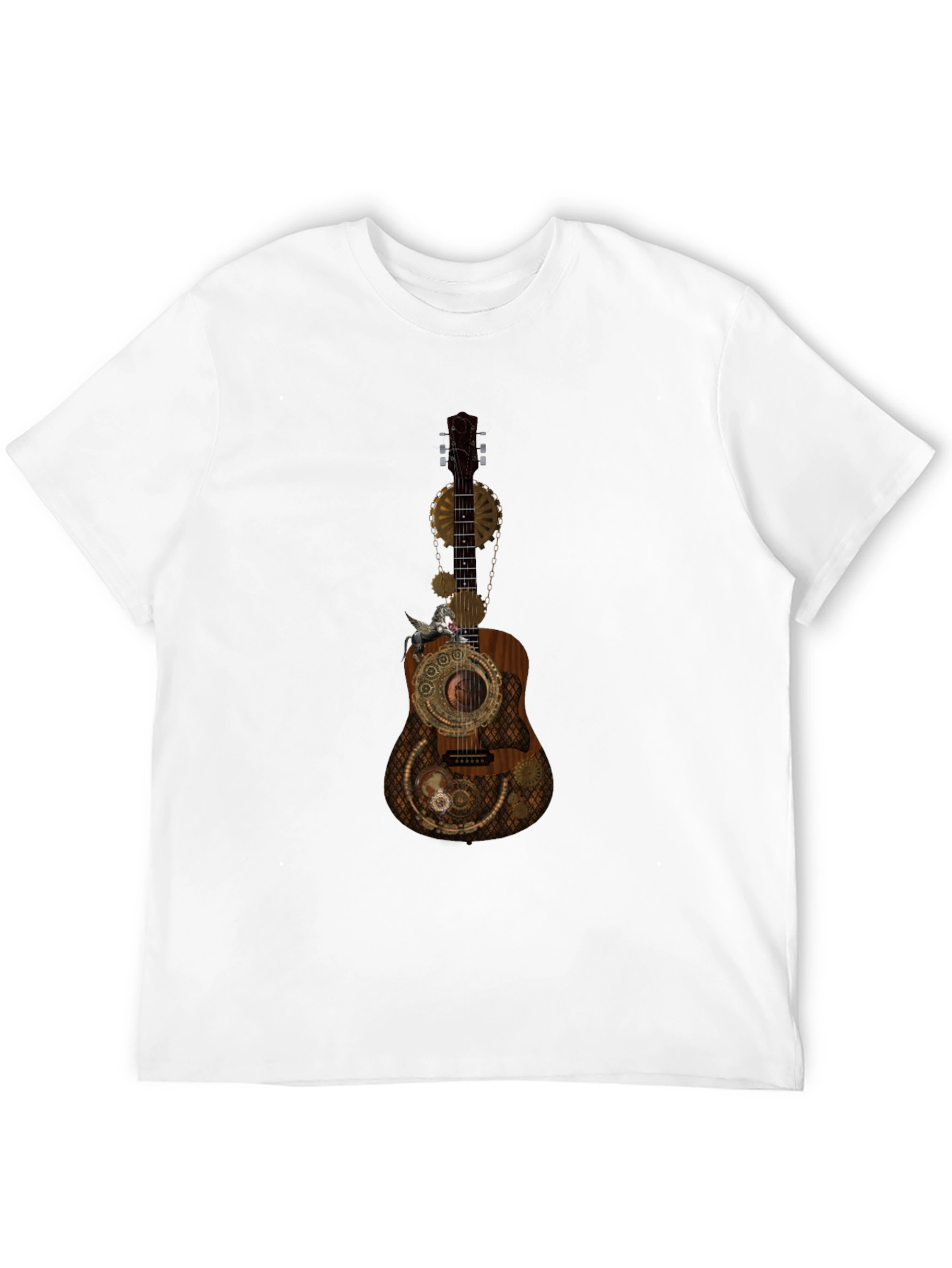 Steampunk Guitar Graphic Tee - Unique Design