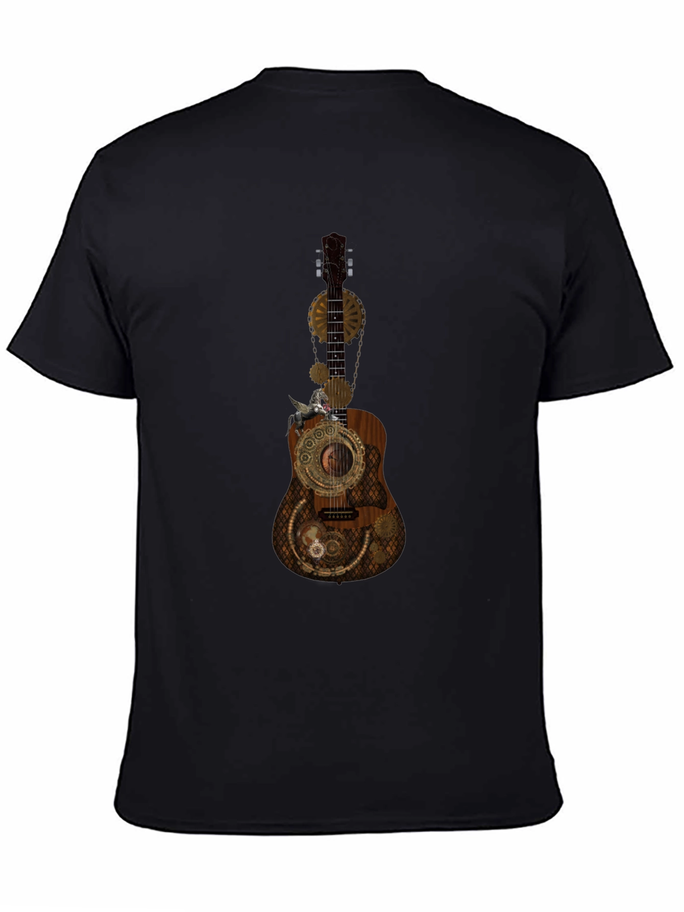 Steampunk Guitar Graphic Tee - Unique Design