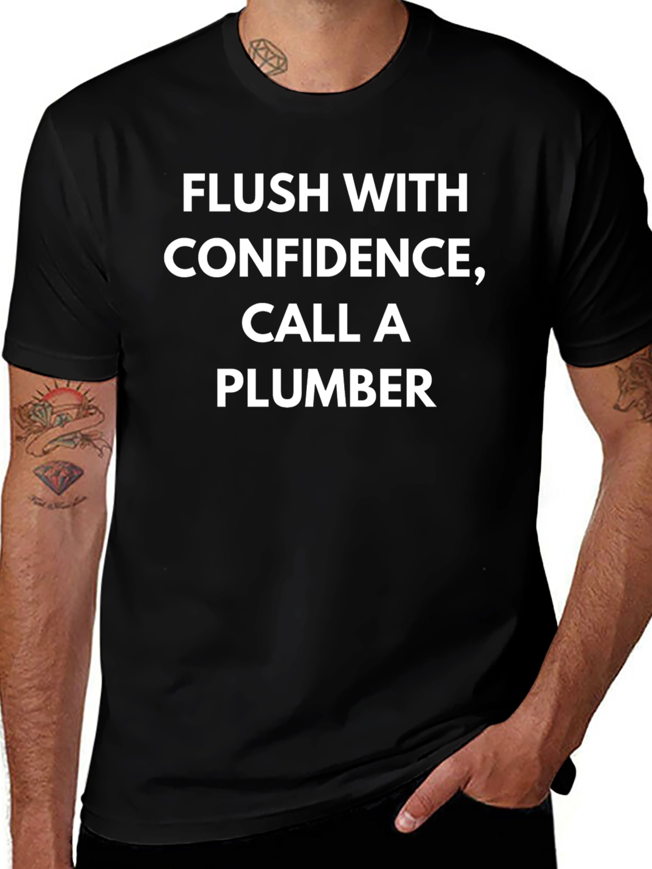 Funny Plumber T-Shirt - Flush with Confidence