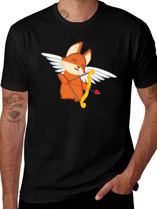 Cupid Fox Graphic Tee - Love Arrow Shirt
