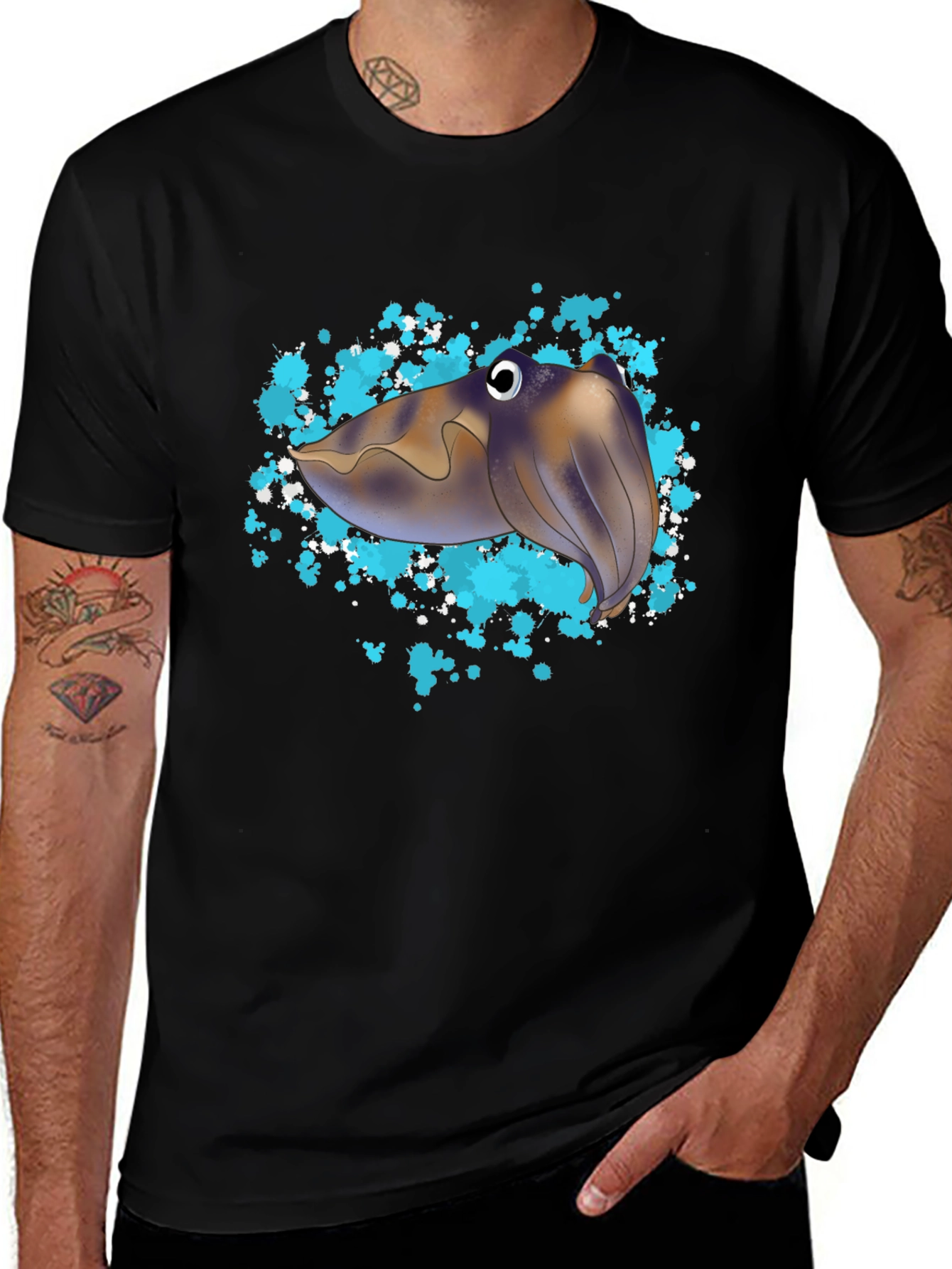 Cuttlefish Graphic Tee - Unique Sea Creature Design