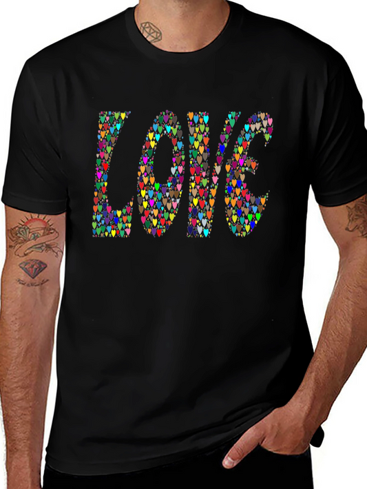 Heart LOVE Graphic Black T-Shirt