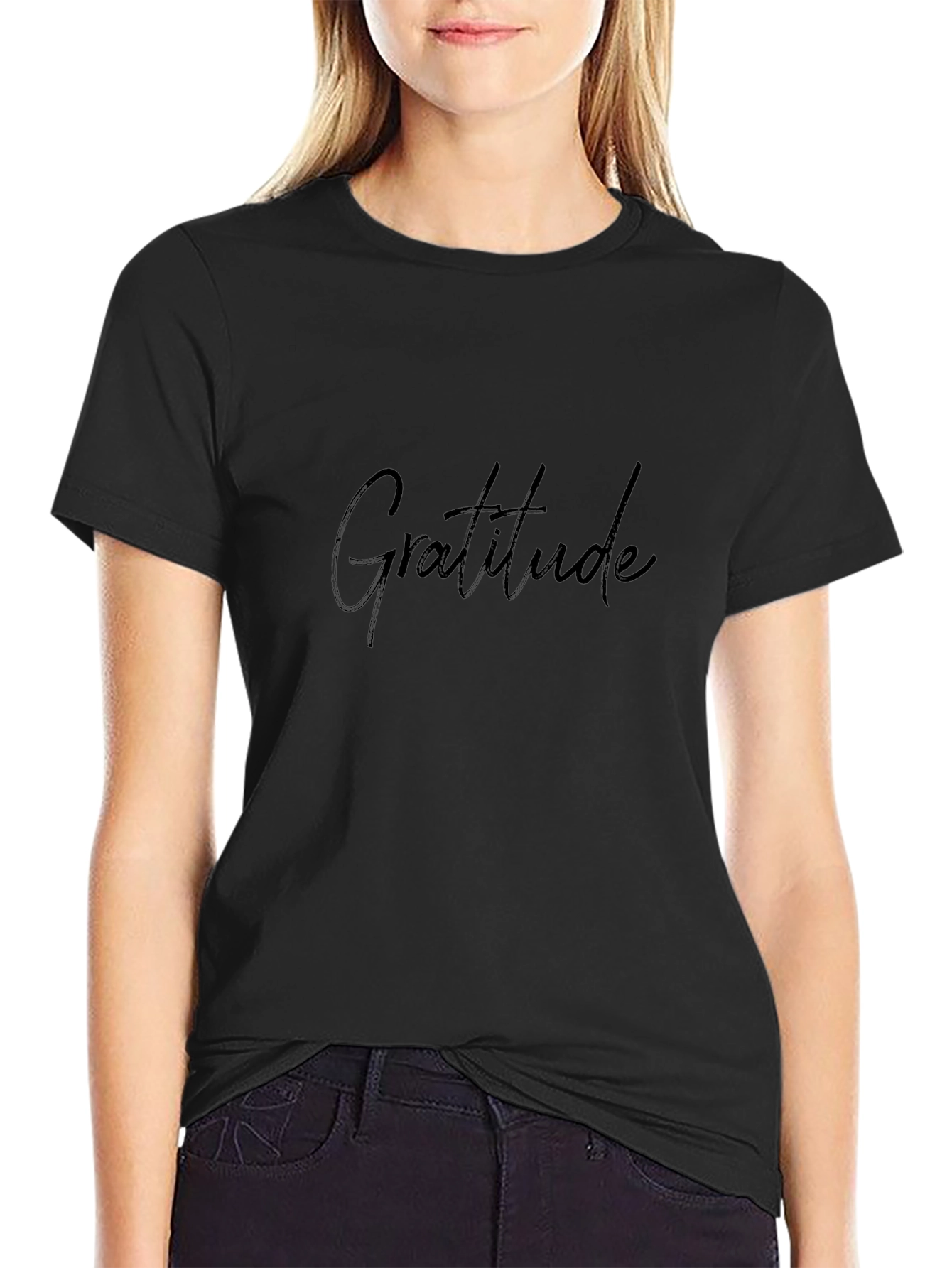 Gratitude Black Tee - Stylish & Comfortable