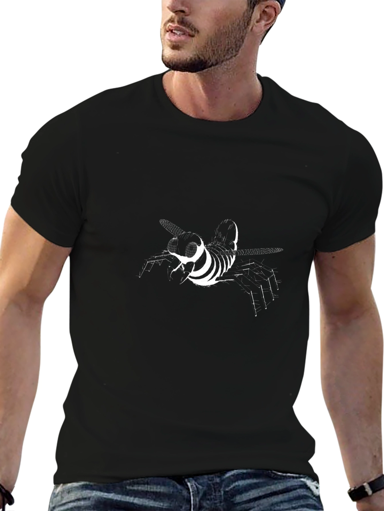 Modern Graphic Tee - Abstract Insect Design