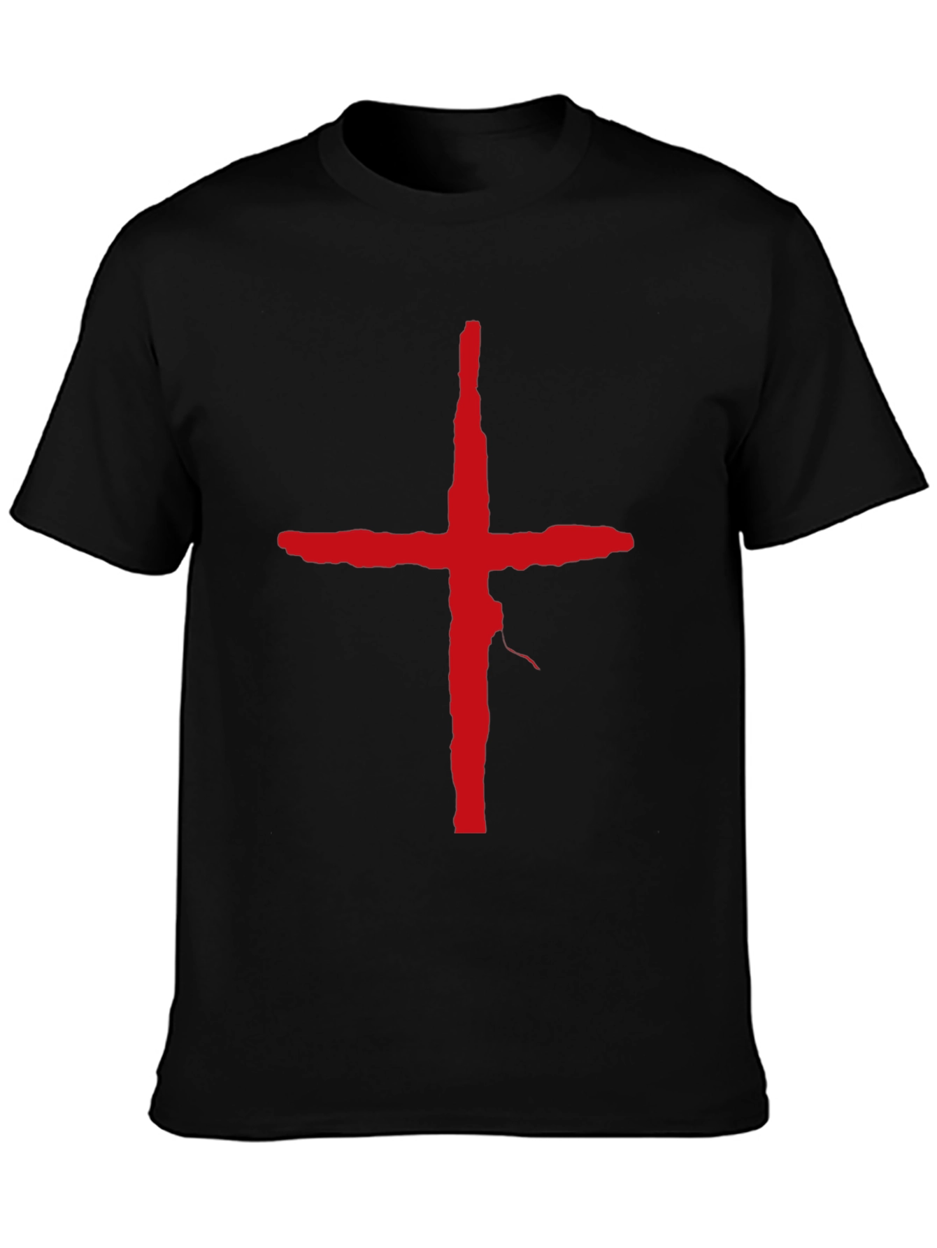 Bold Red Cross Graphic T-Shirt - Modern Casual Wear