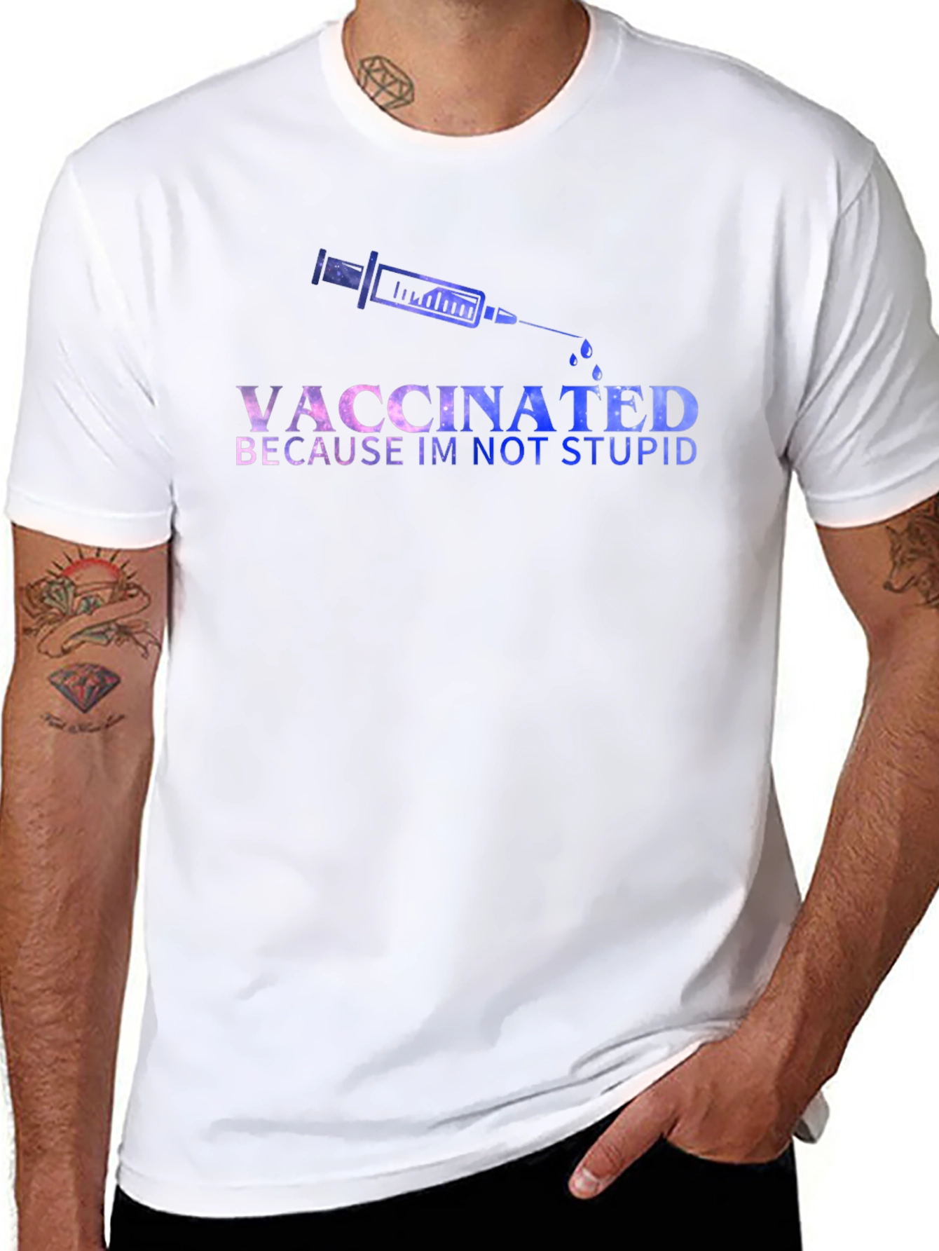 Vaccinated Because Im Not Stupid T-Shirt