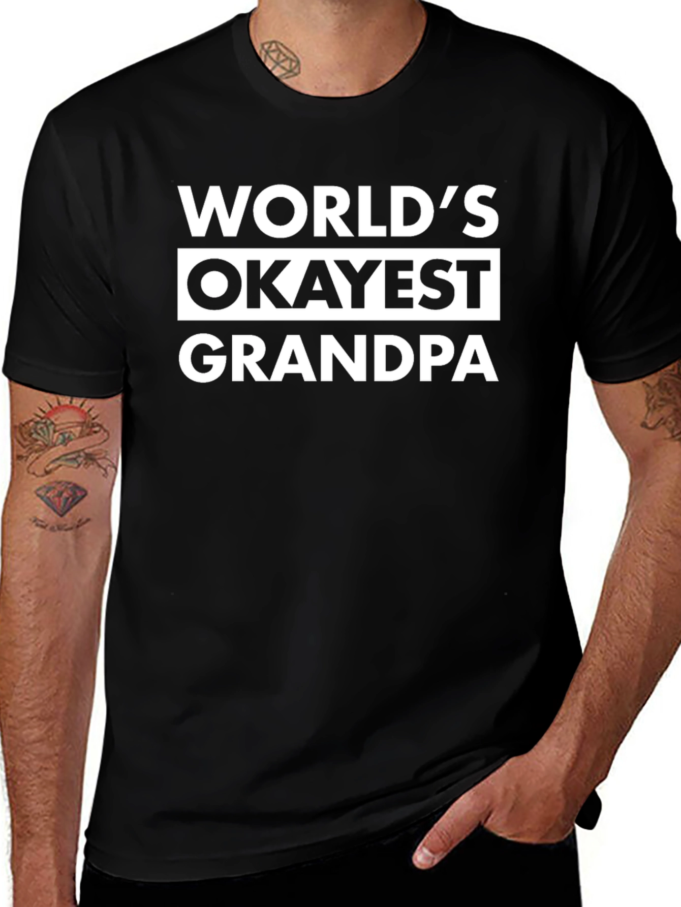 Worlds Okayest Grandpa - Funny T-Shirt