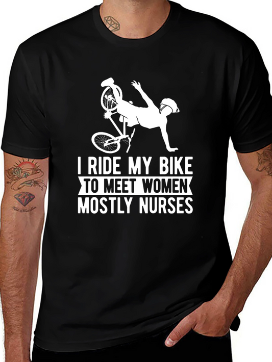I Ride My Bike T-Shirt: Funny Biking Tee for Men