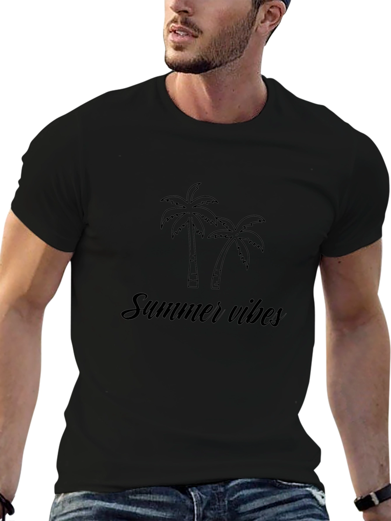 Summer Vibes Black T-Shirt