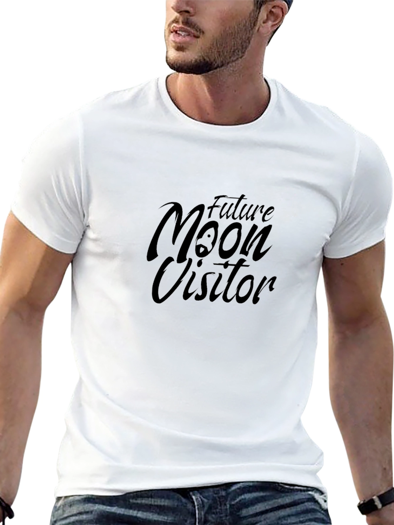 Future Moon Visitor Black T-Shirt