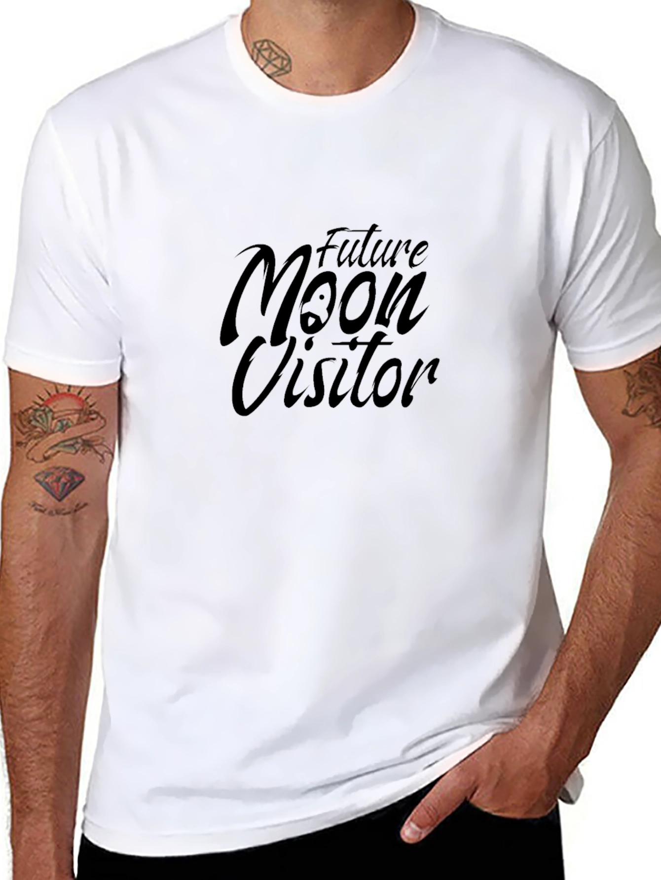 Future Moon Visitor Black T-Shirt