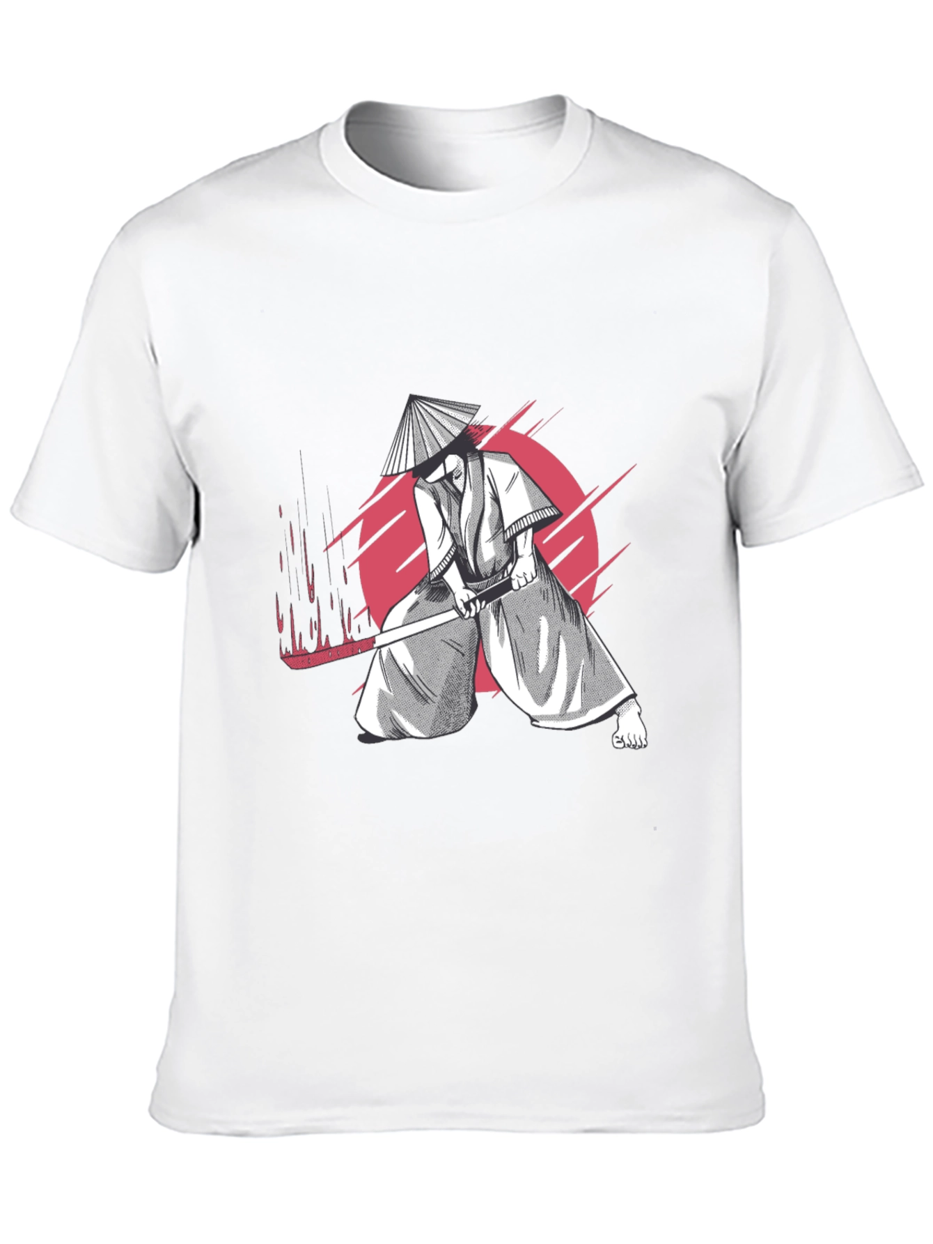 Samurai Graphic Tee - Black Cotton T-Shirt
