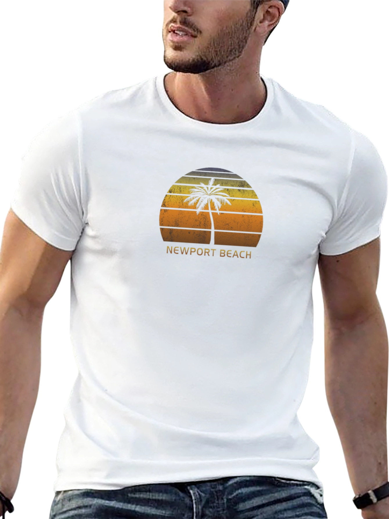 Newport Beach Palm Tree Sunset T-Shirt