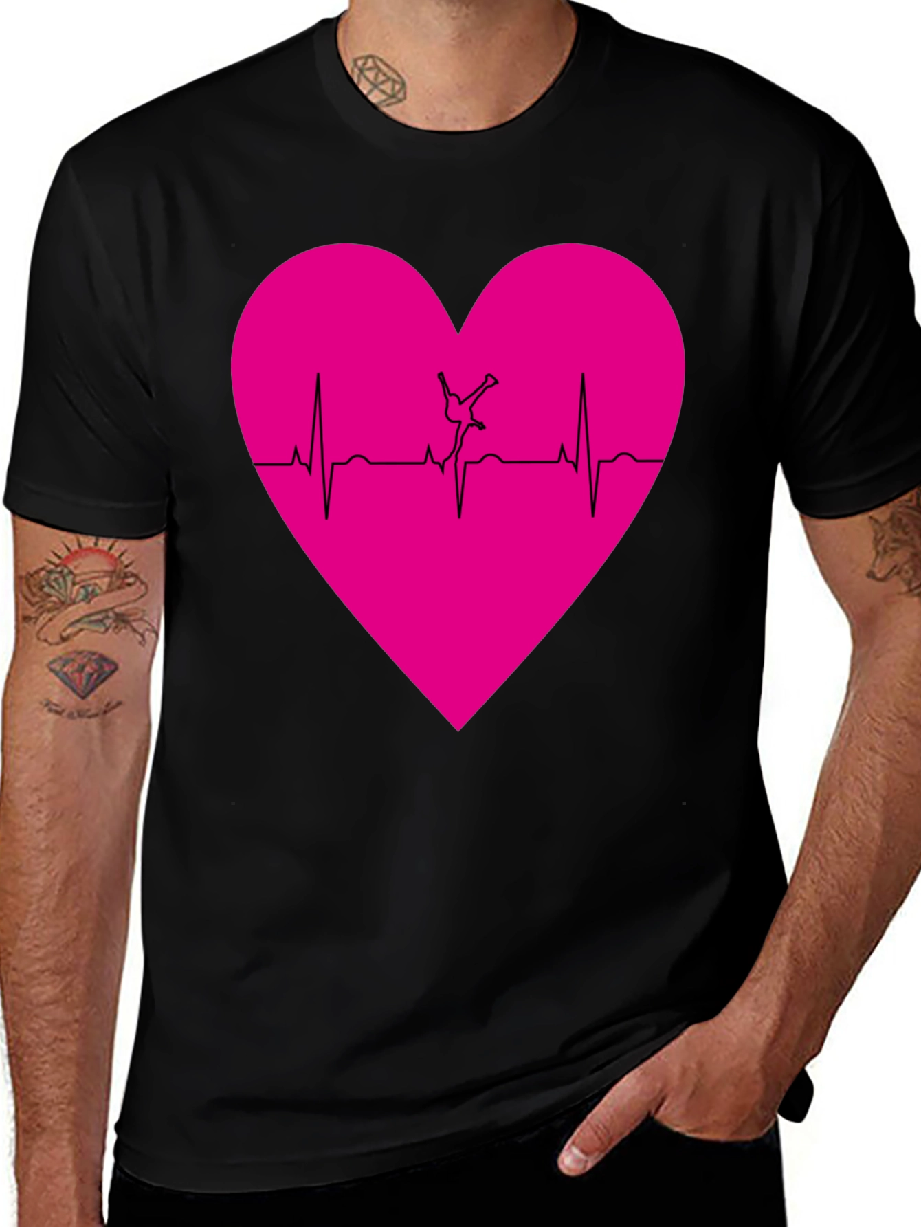 Gymnastics Heartbeat T-Shirt - Black