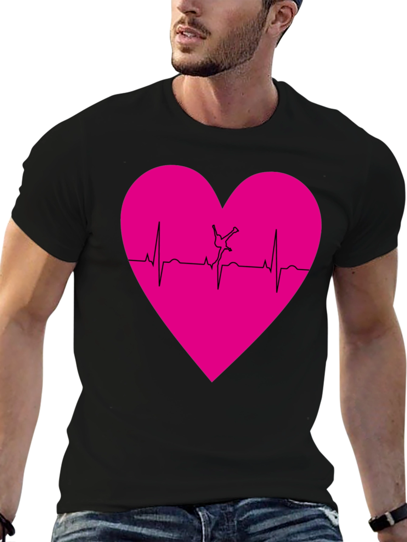 Gymnastics Heartbeat T-Shirt - Black