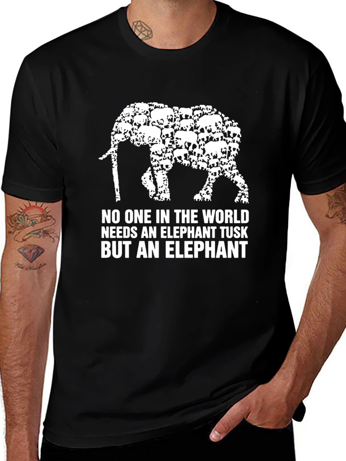 Elephant Tusk Graphic Tee - Black