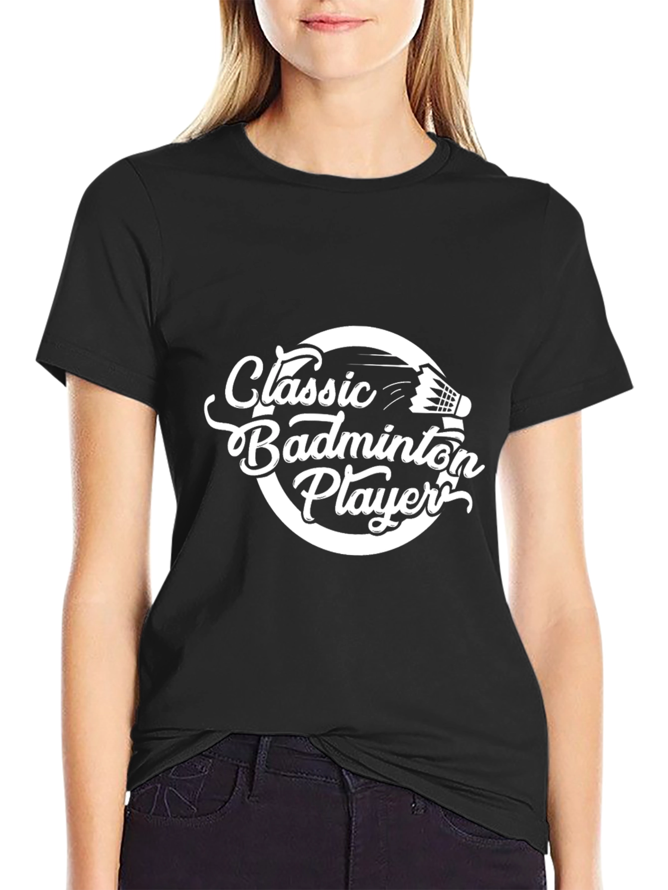 Classic Badminton Player Graphic Tee