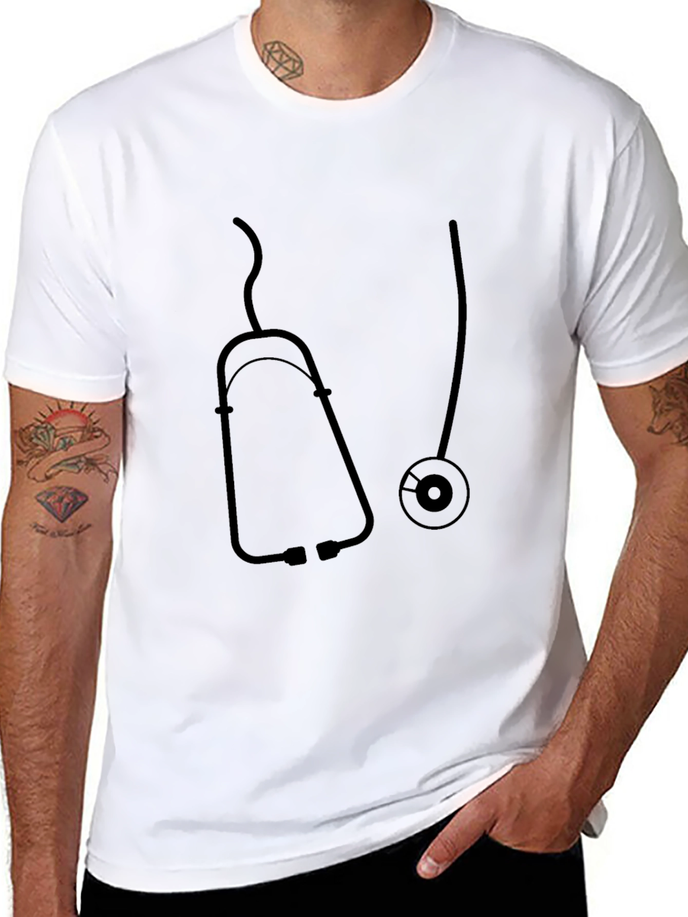 Stethoscope Graphic Black T-Shirt