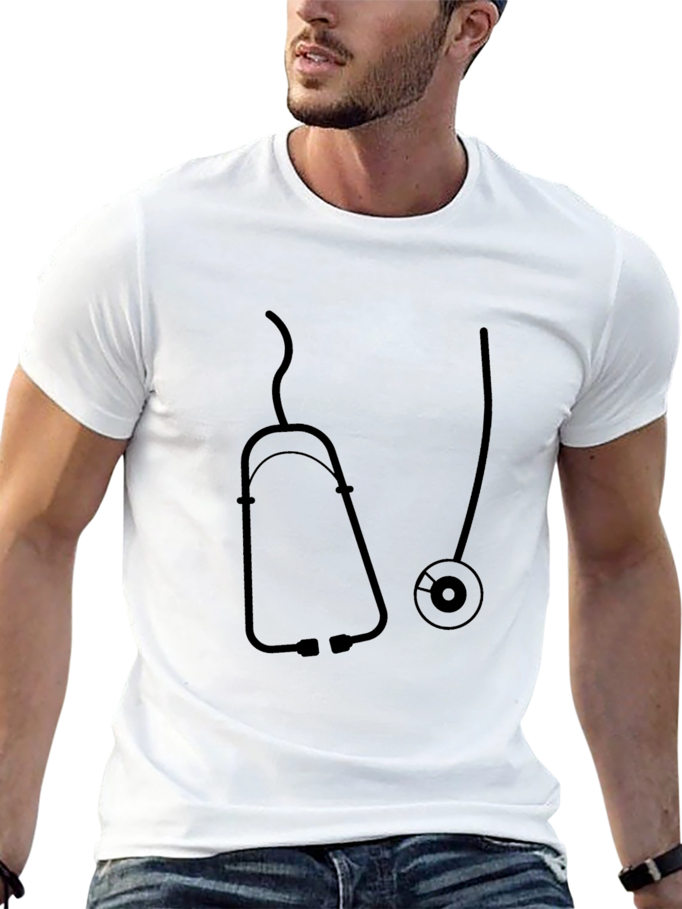 Stethoscope Graphic Black T-Shirt