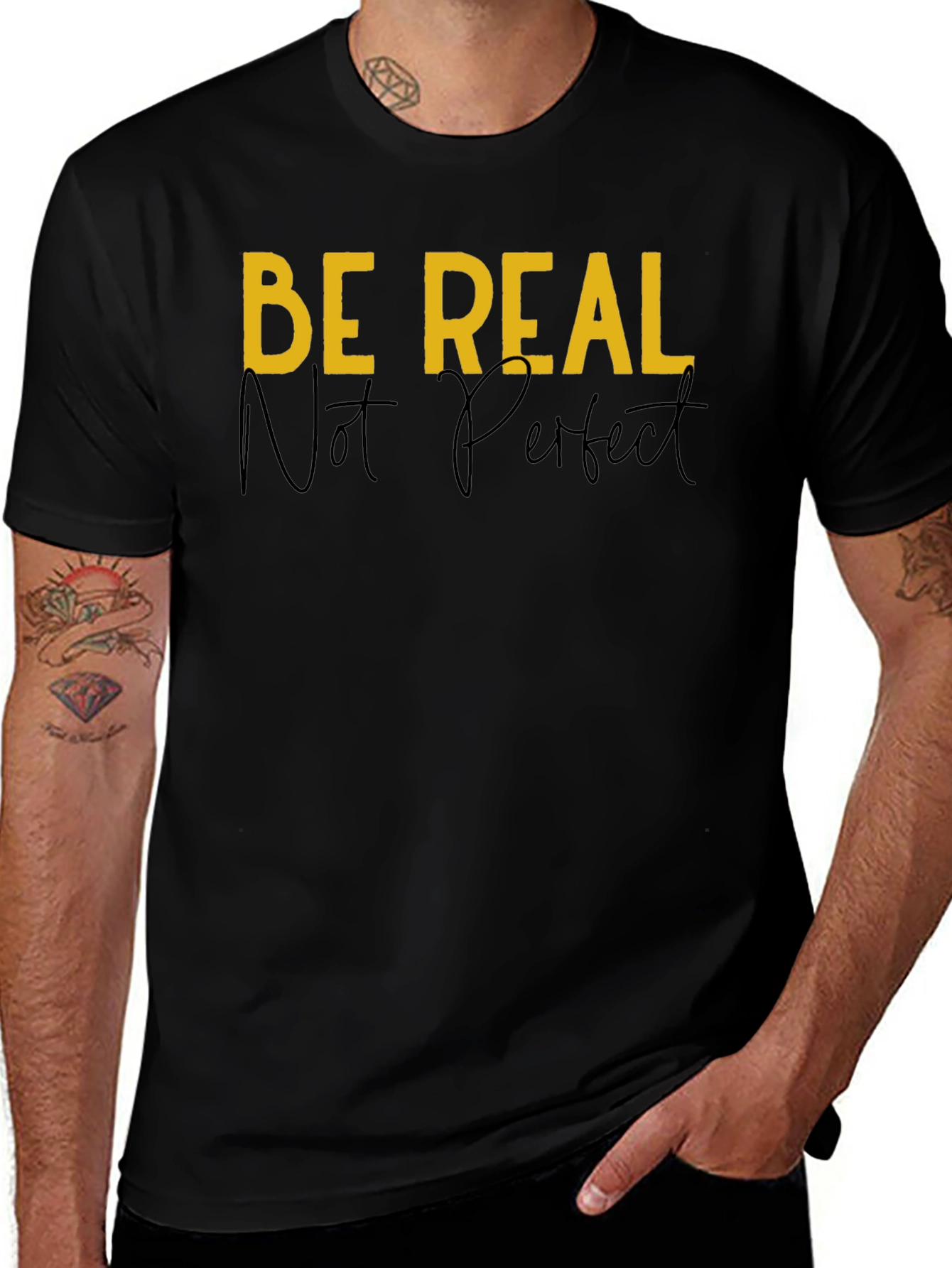 Be Real Graphic Tee - Black Casual T-Shirt