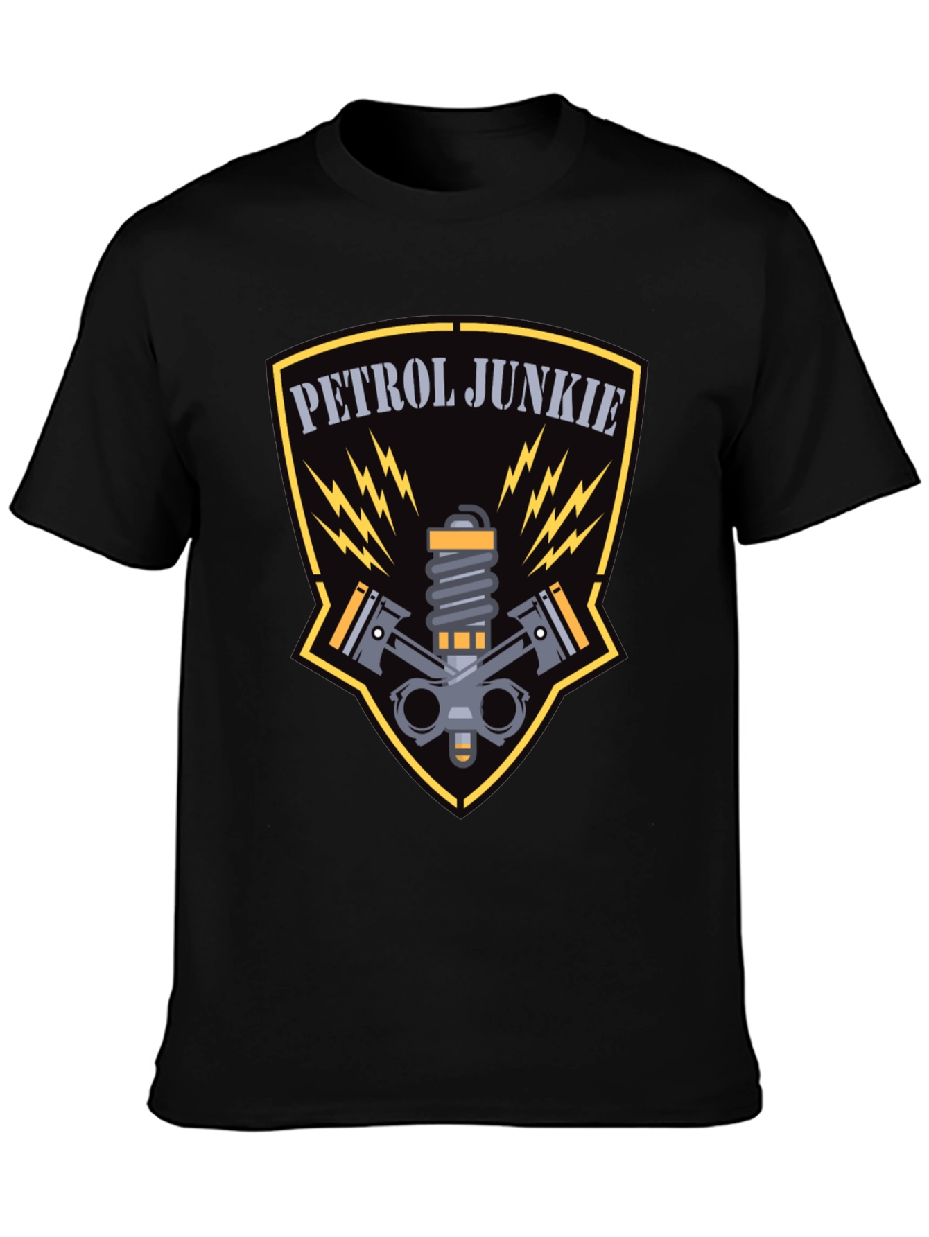 Petrol Junkie Graphic Tee - Black Cotton T-Shirt