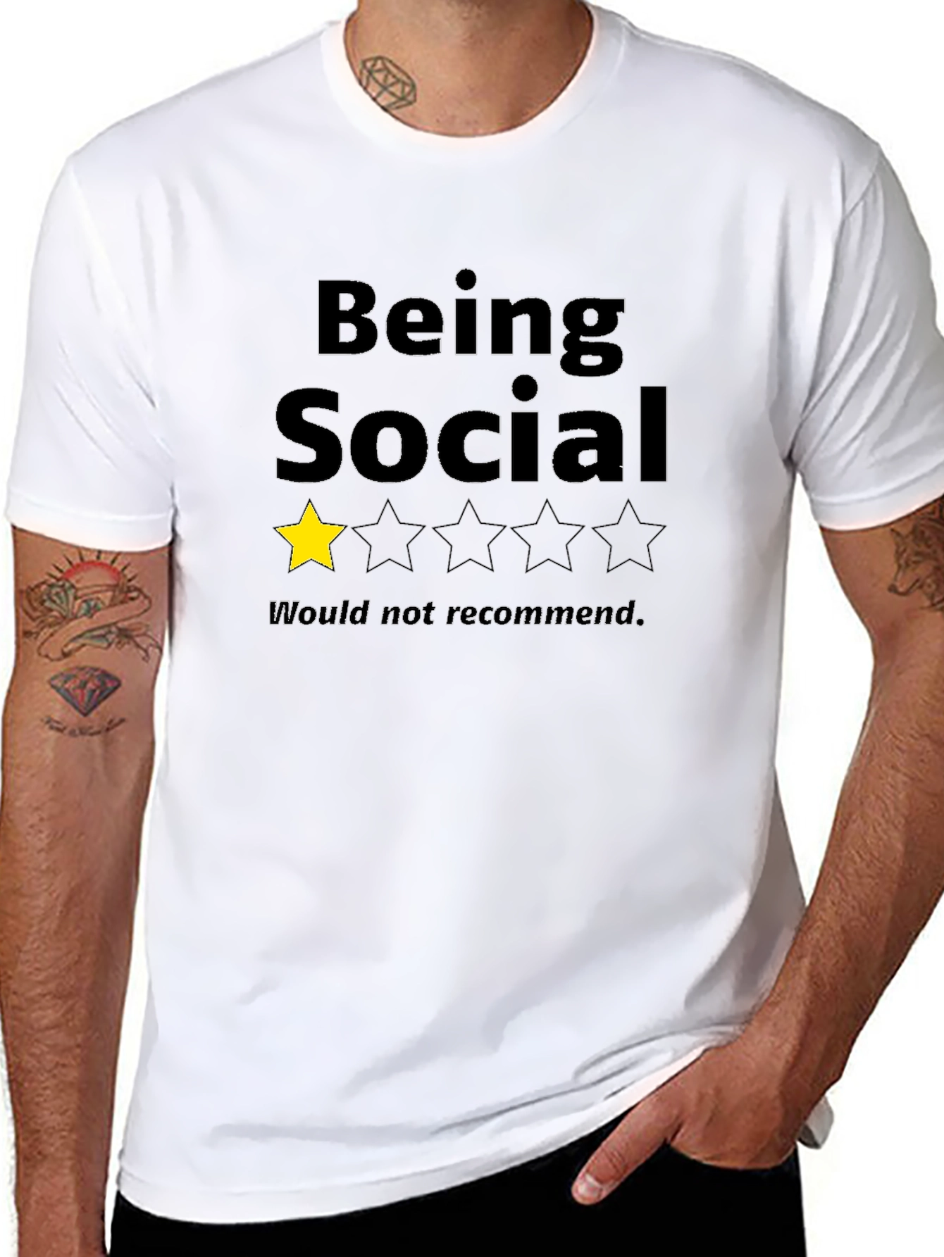 Being Social: One Star Black T-Shirt