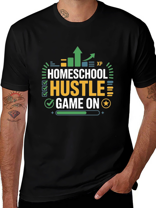 Homeschool Hustle Game On Black T-Shirt