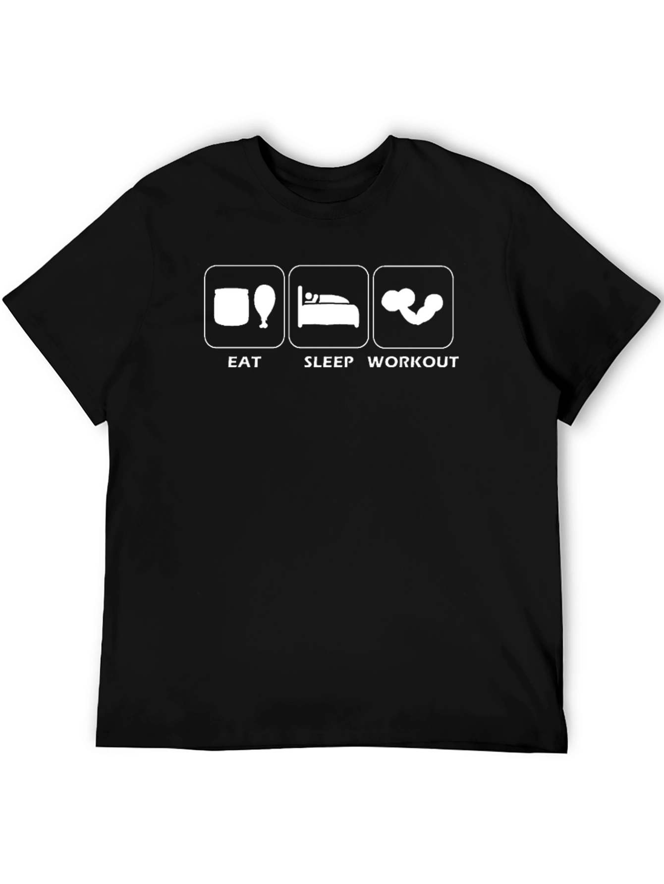 Eat Sleep Workout Black Graphic Tee