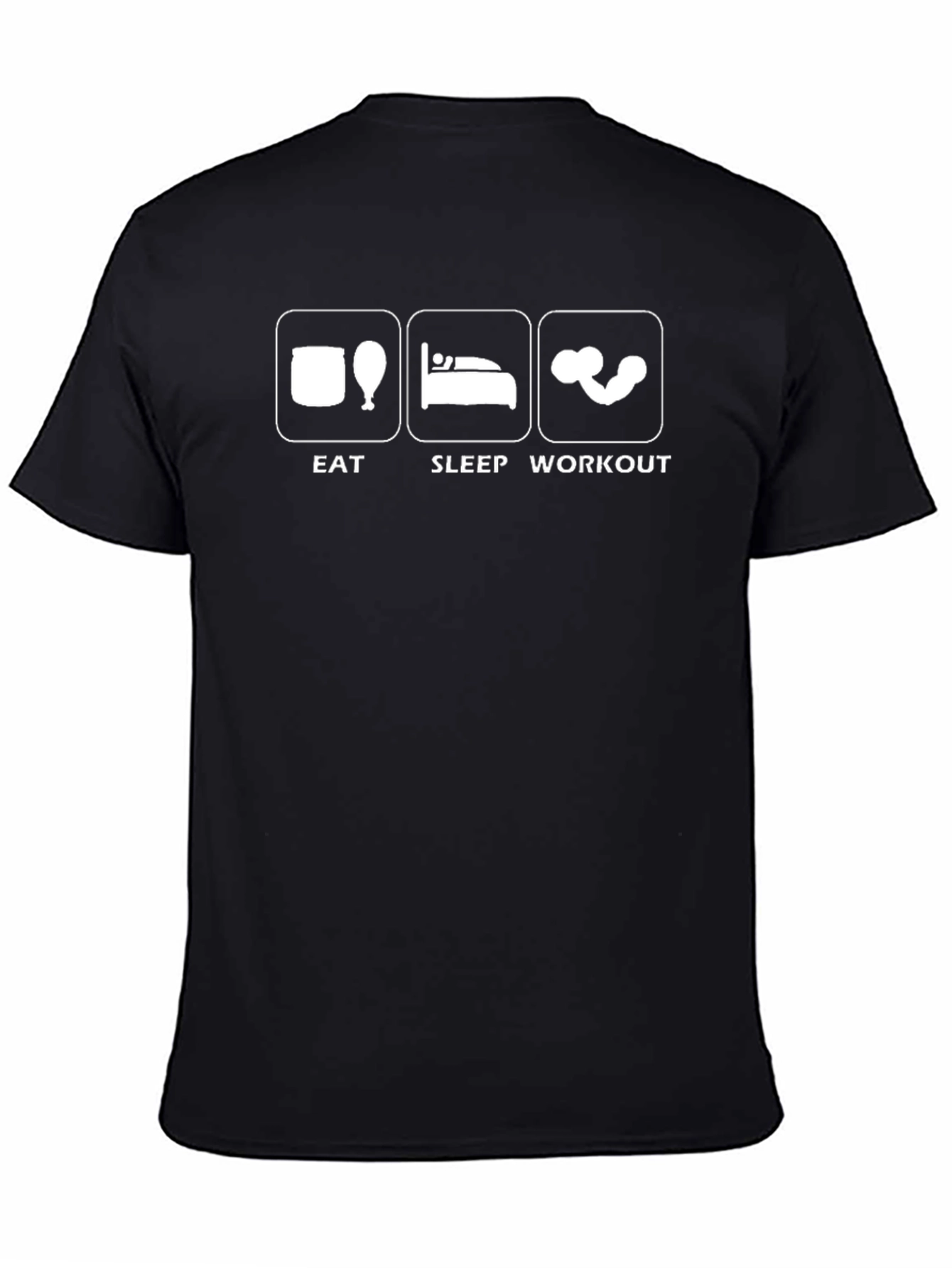 Eat Sleep Workout Black Graphic Tee
