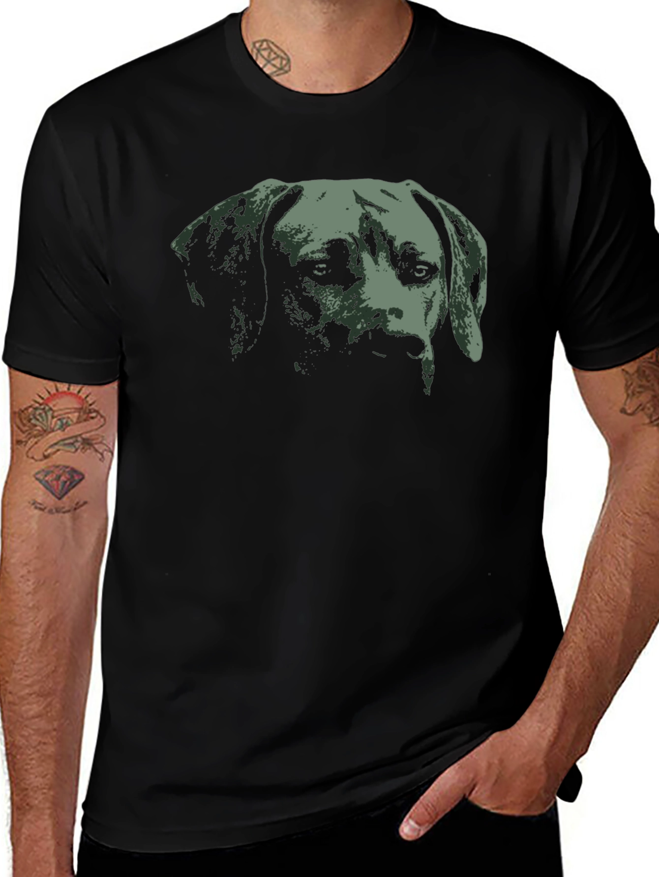 Dog Graphic Tee - Mens Black T-Shirt