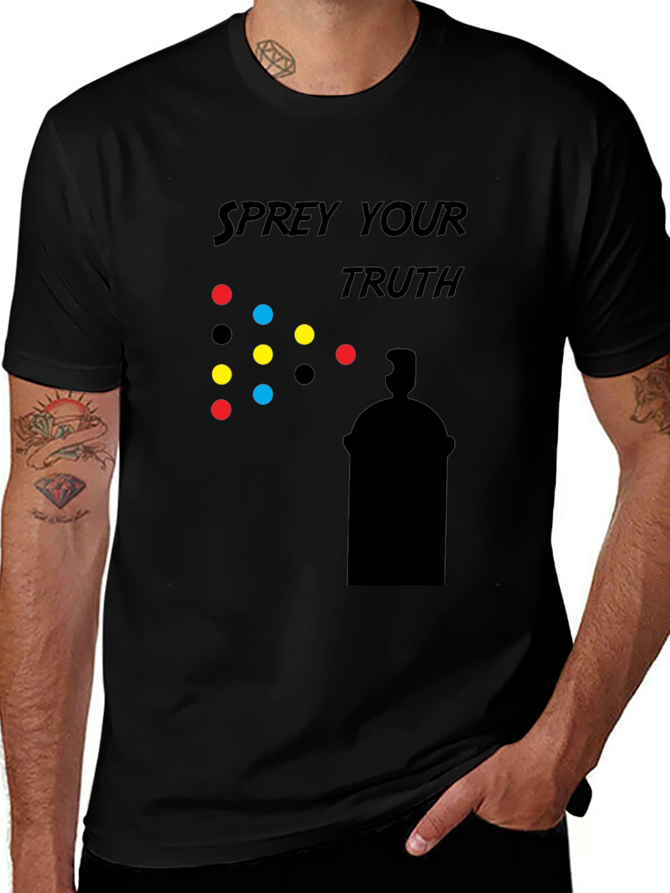 Spray Your Truth Graphic T-Shirt - Black