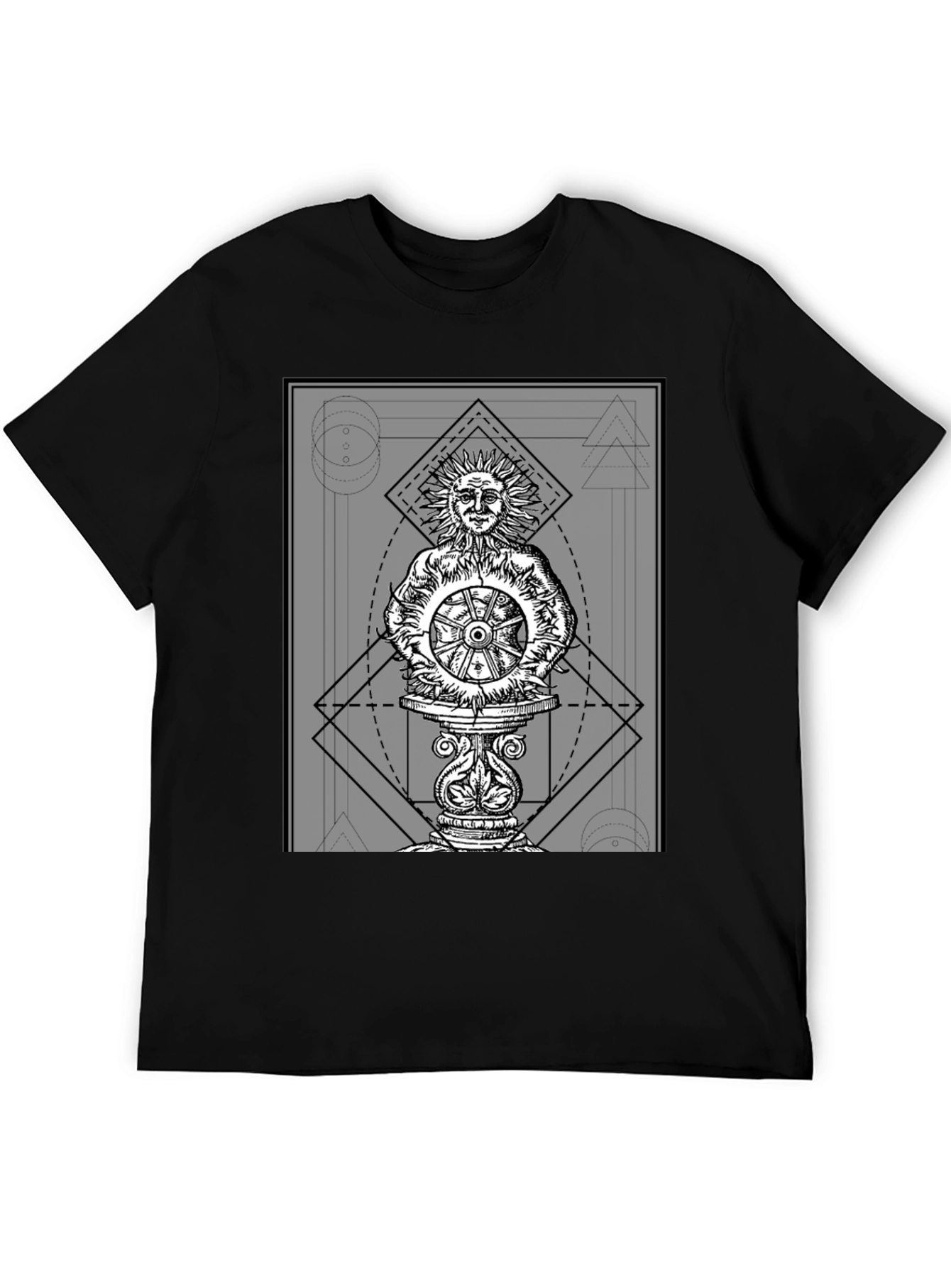 Sun Wheel Graphic Tee - Black Cotton