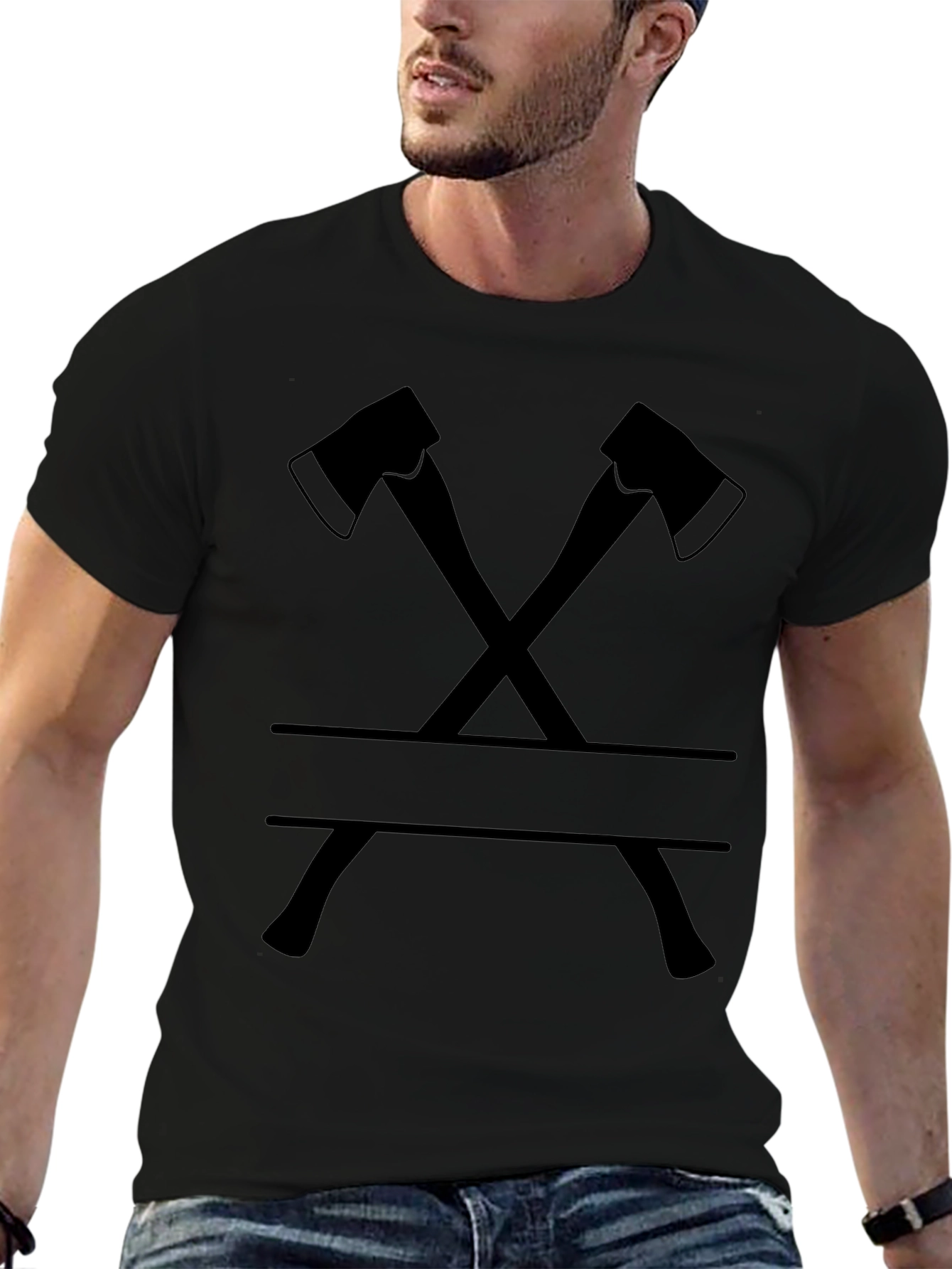 Axe Crossing Graphic Tee - Classic Black