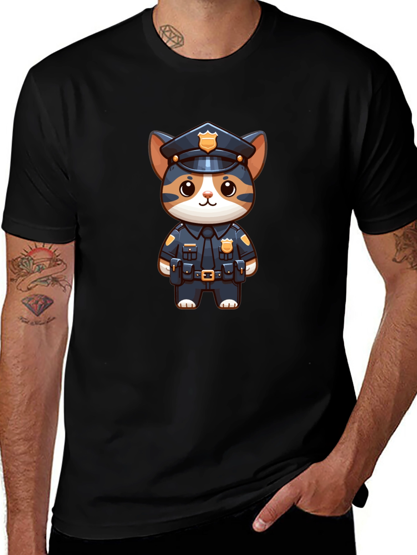 Cat Cop Graphic T-Shirt