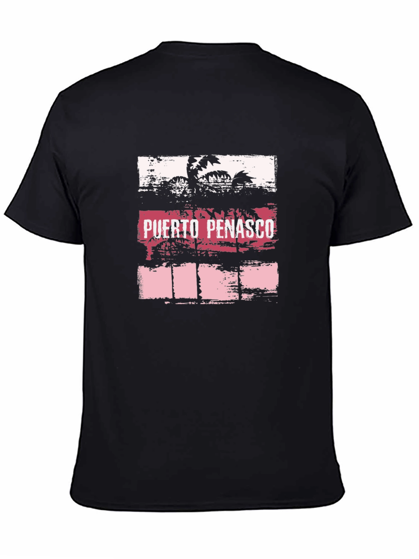Puerto Penasco Palm Tree Graphic Black T-Shirt