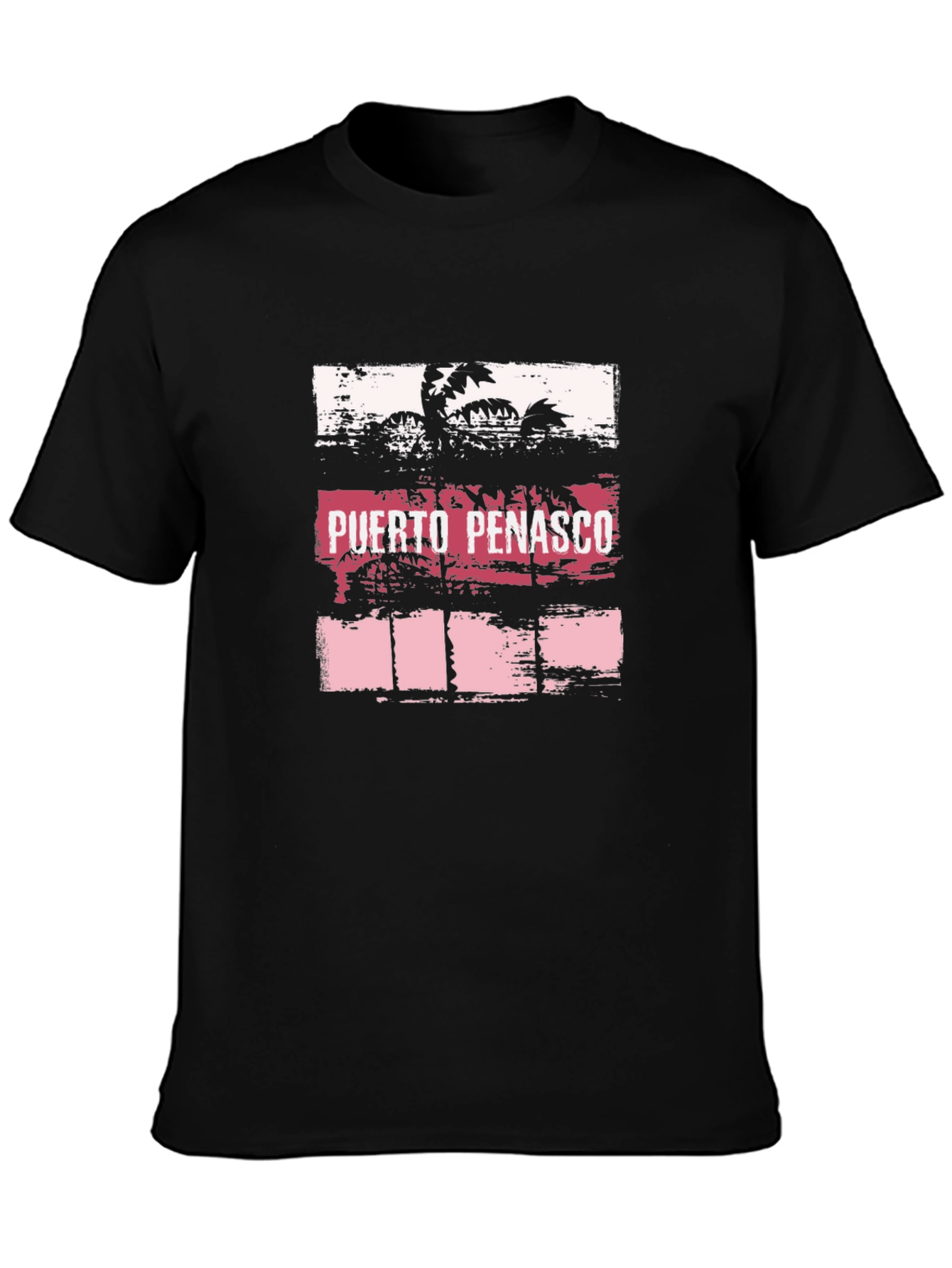 Puerto Penasco Palm Tree Graphic Black T-Shirt