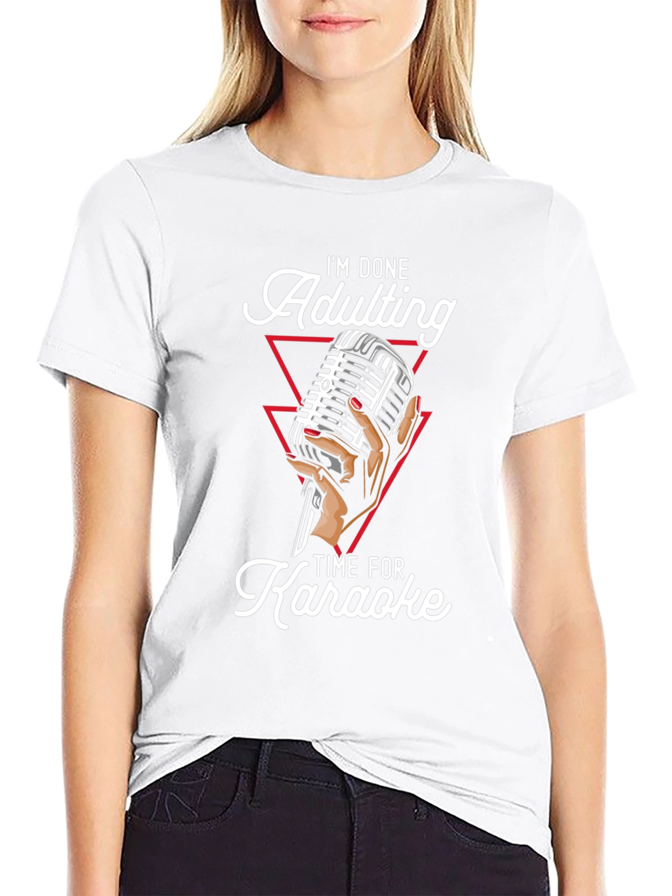 Adulting Karaoke Black Graphic Tee