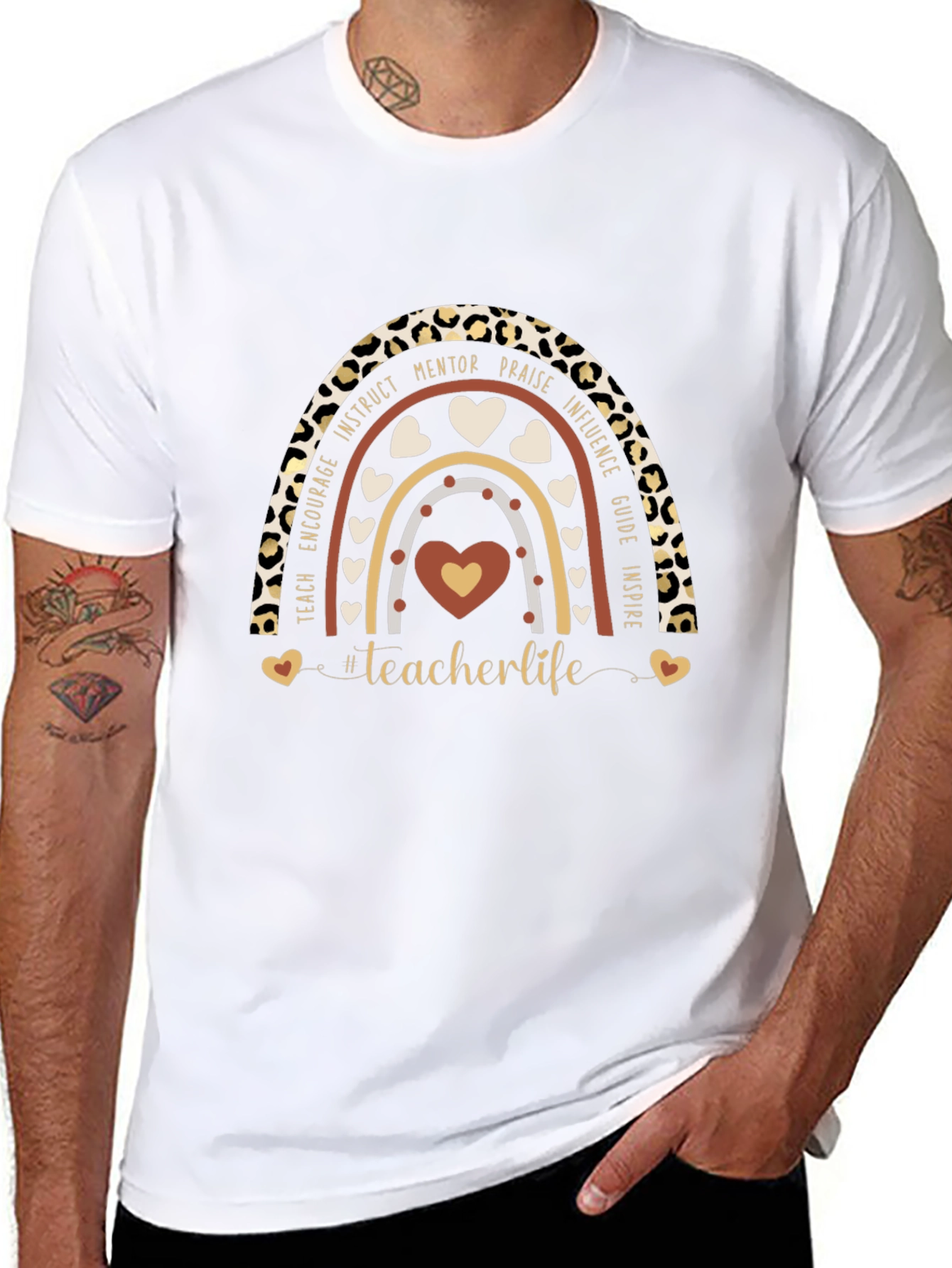 Teacher Life Rainbow Graphic Tee