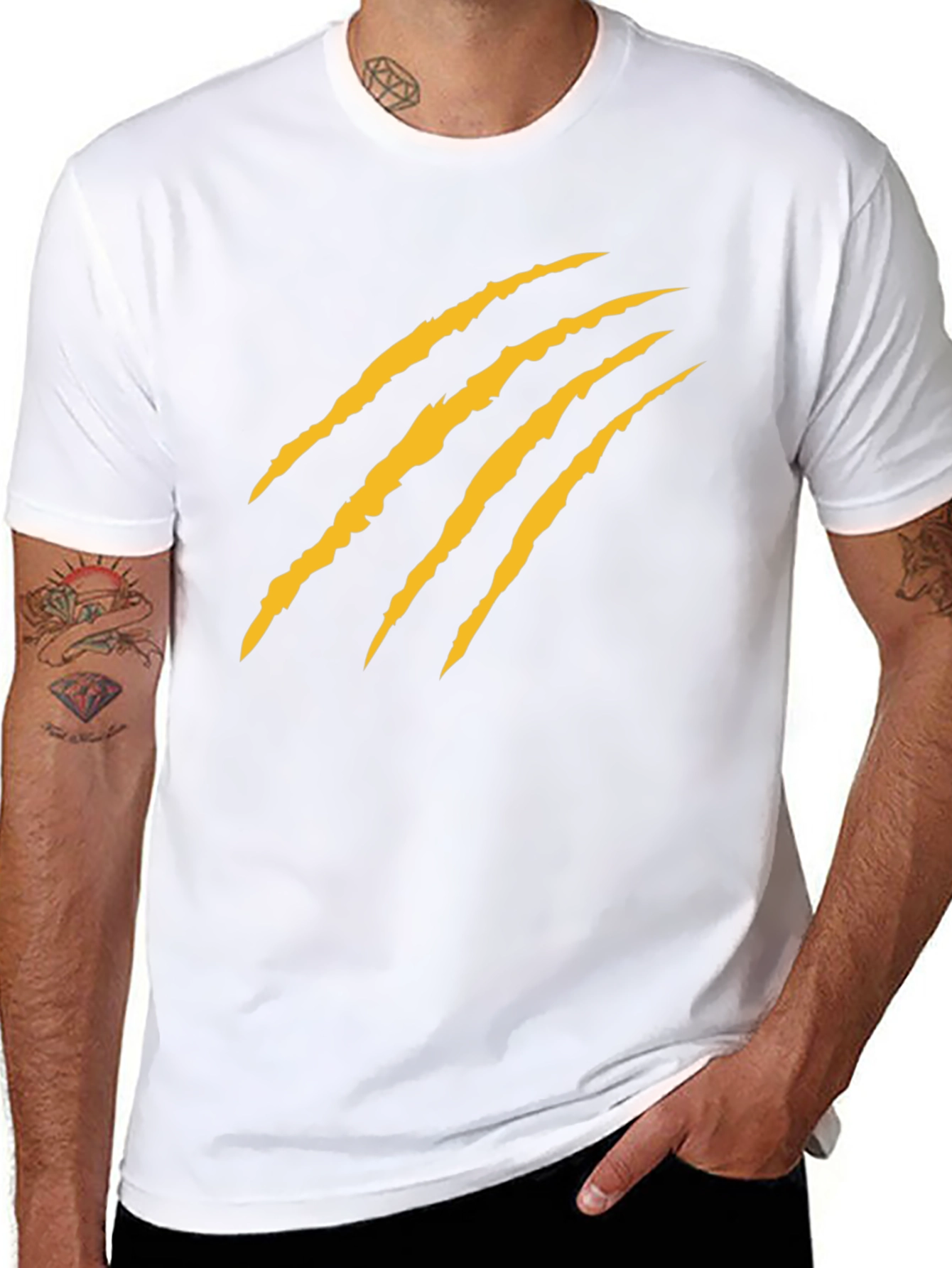 Claw Mark Graphic T-Shirt - Black Cotton Tee