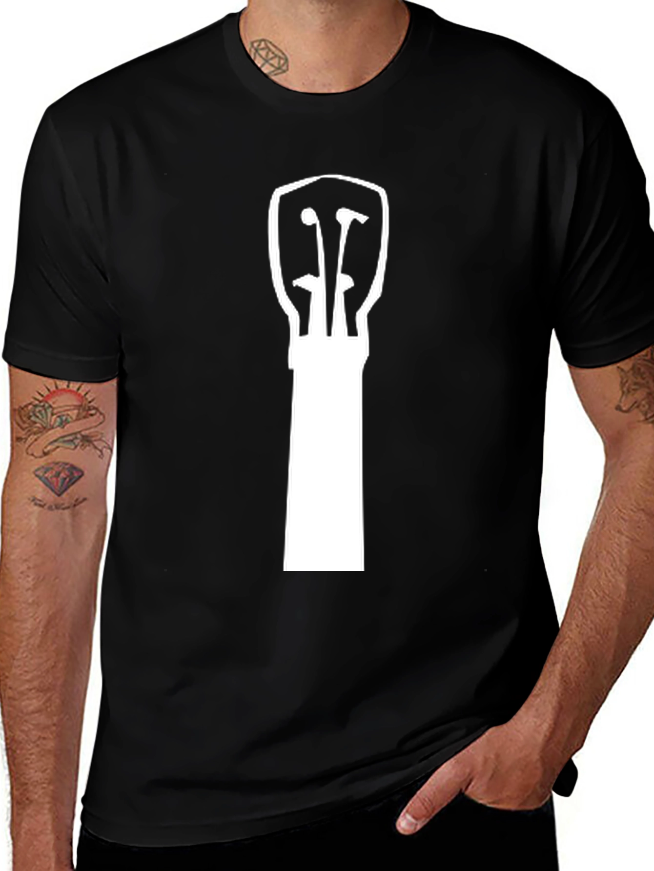 Guitar Headstock Graphic Tee - Black