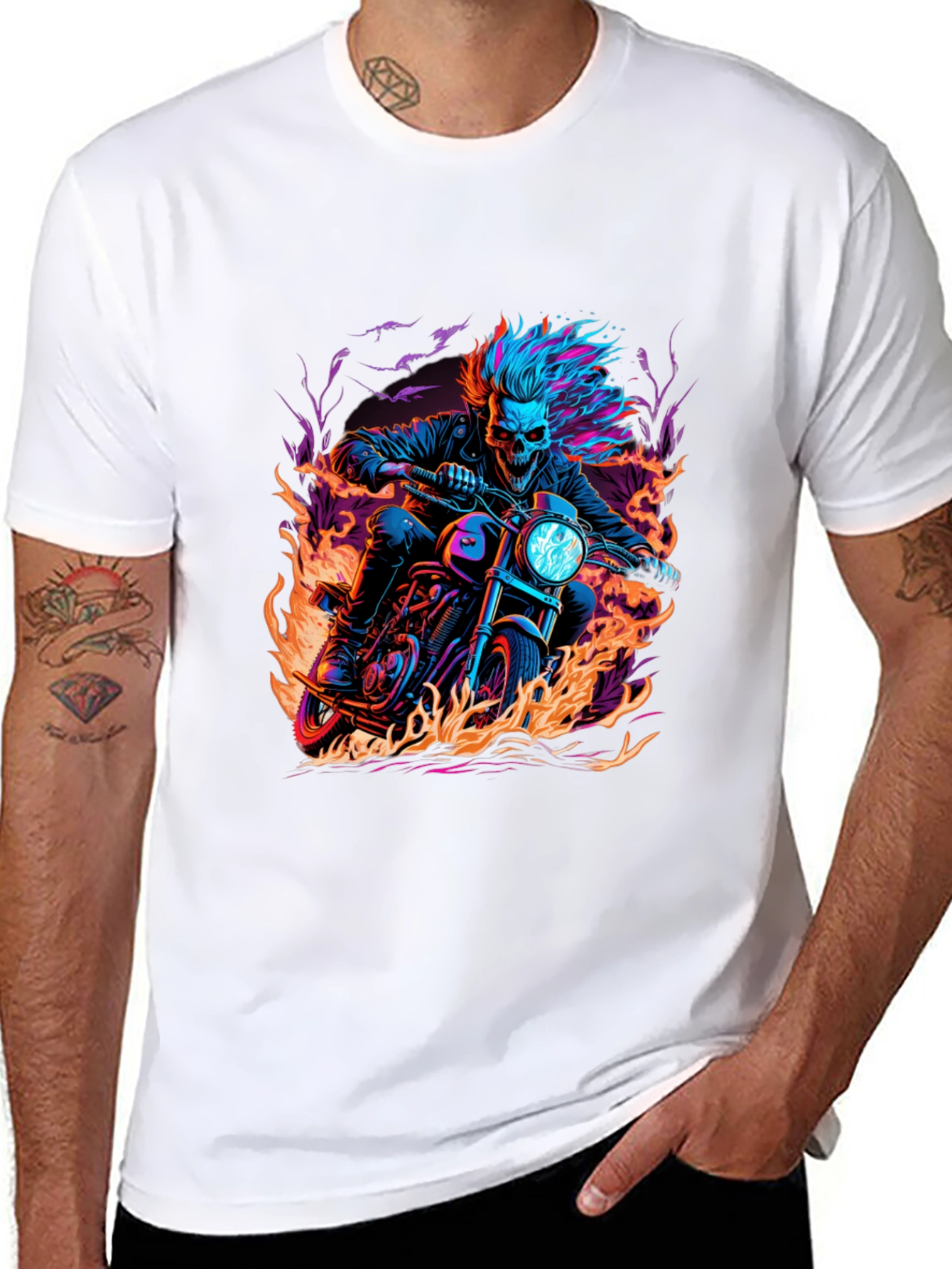 Skull Rider Graphic Tee - Mens Black T-Shirt