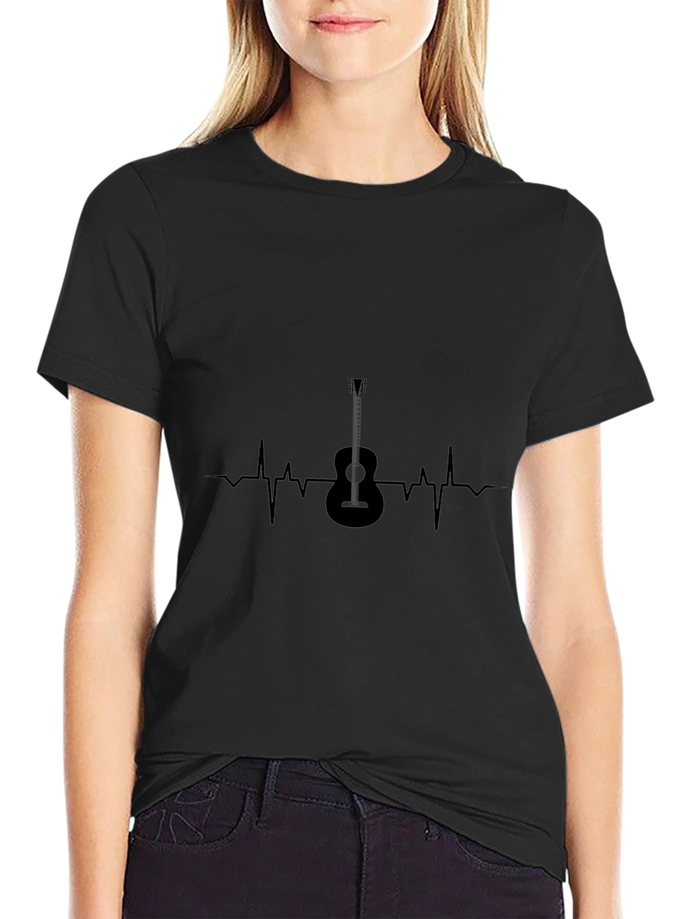 Guitar Heartbeat Graphic Tee - Musical Passion