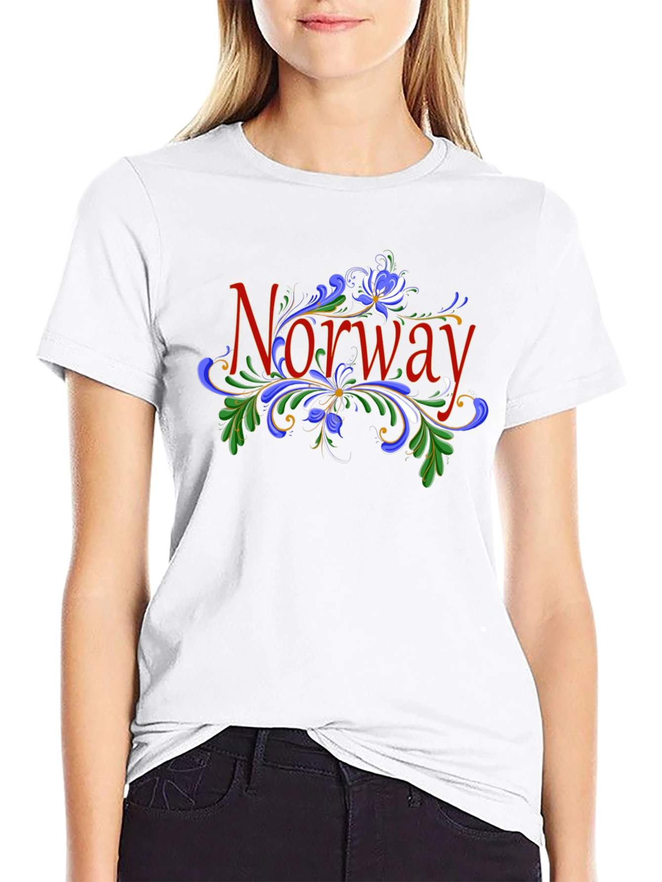 Norway Floral T-Shirt - Mens Black Tee
