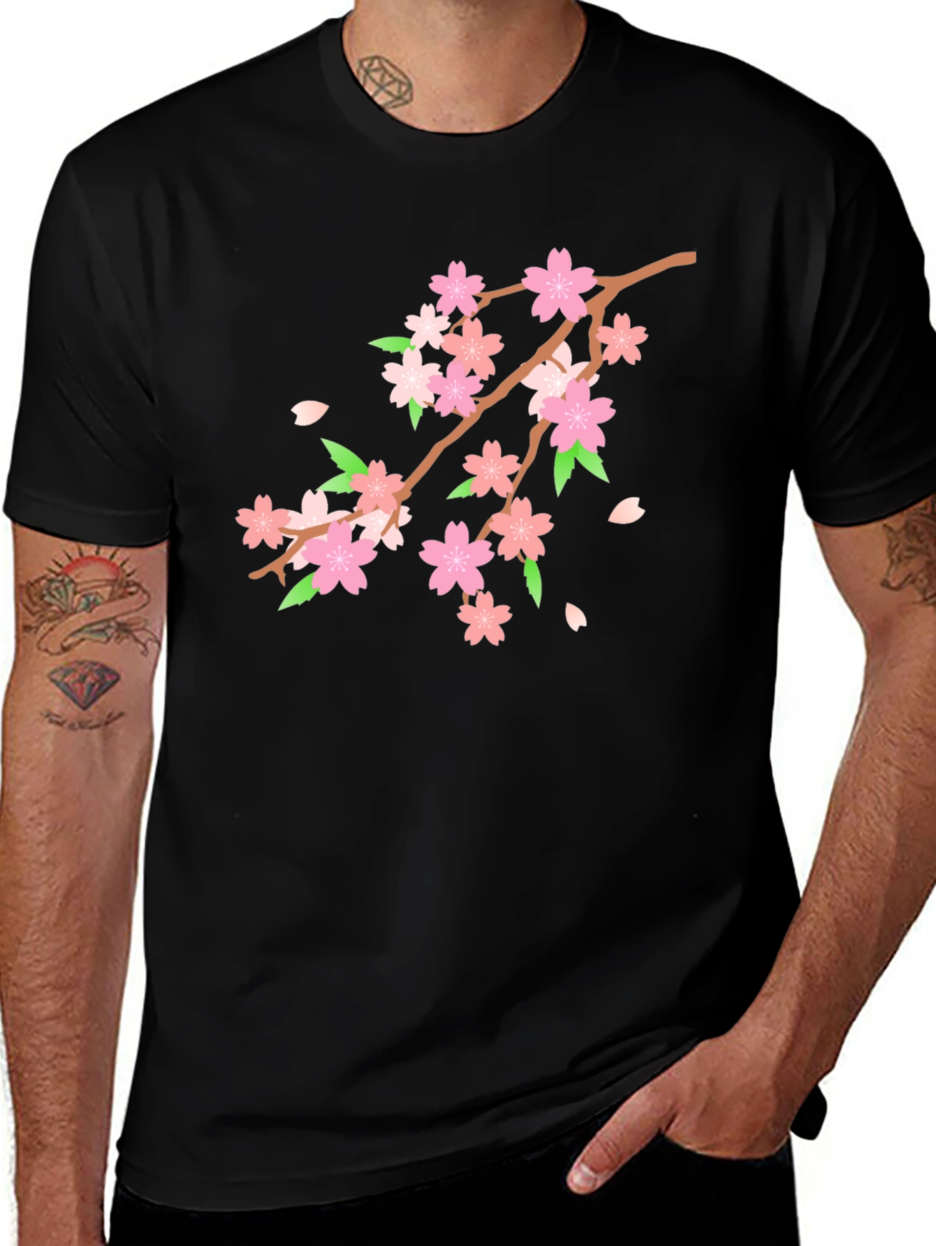 Cherry Blossom T-Shirt - Black Floral Tee