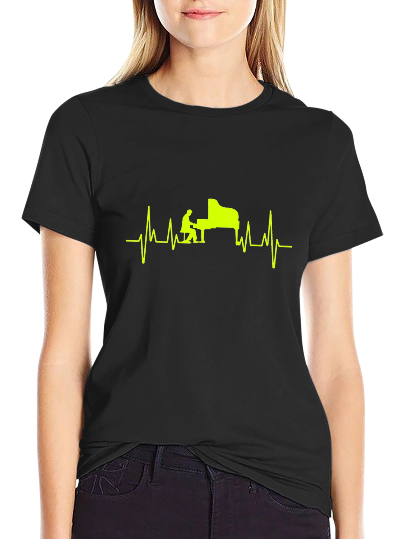 Piano Heartbeat T-Shirt - Musician Style