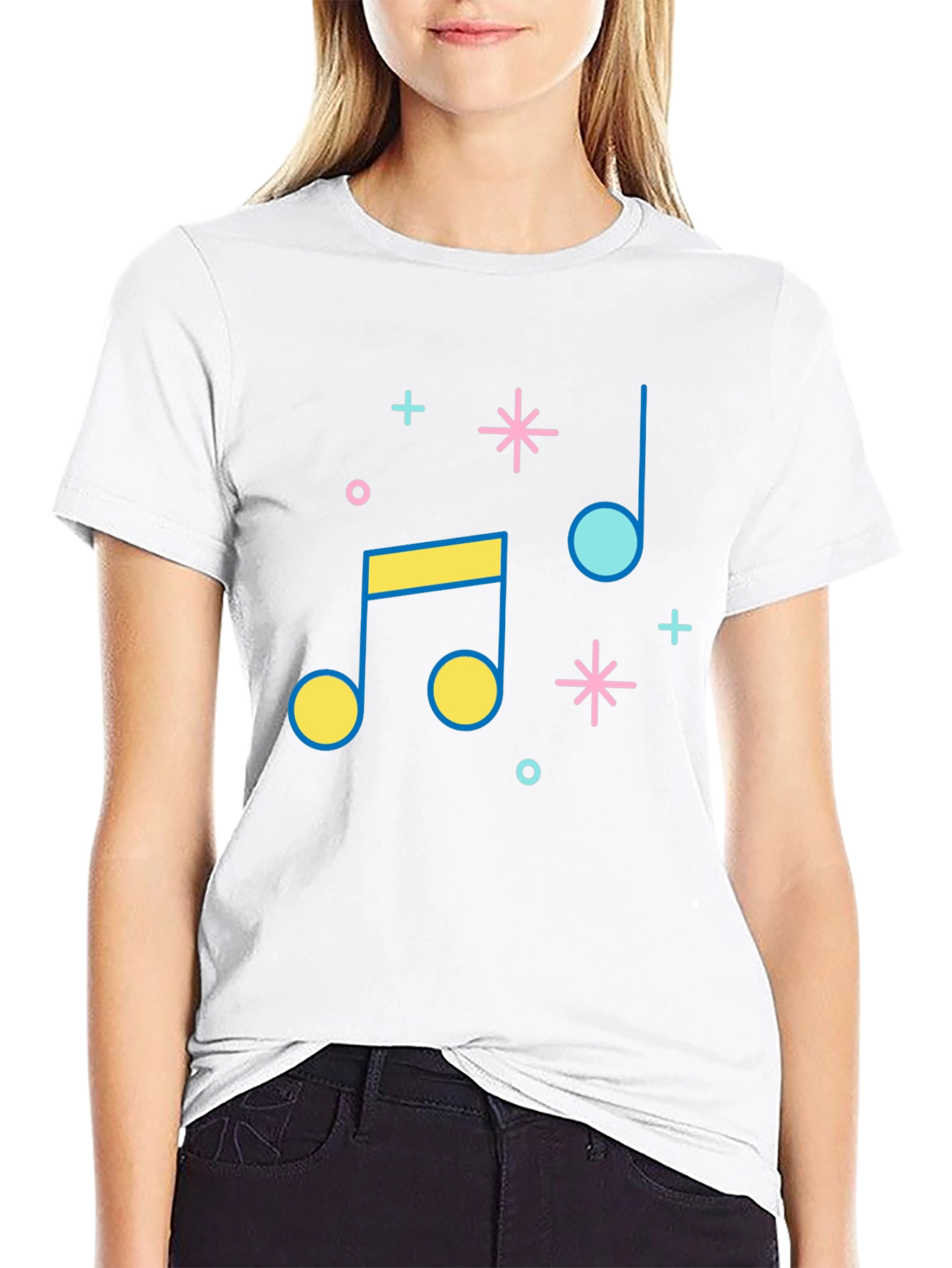 Musical Note Graphic Tee - Retro Style