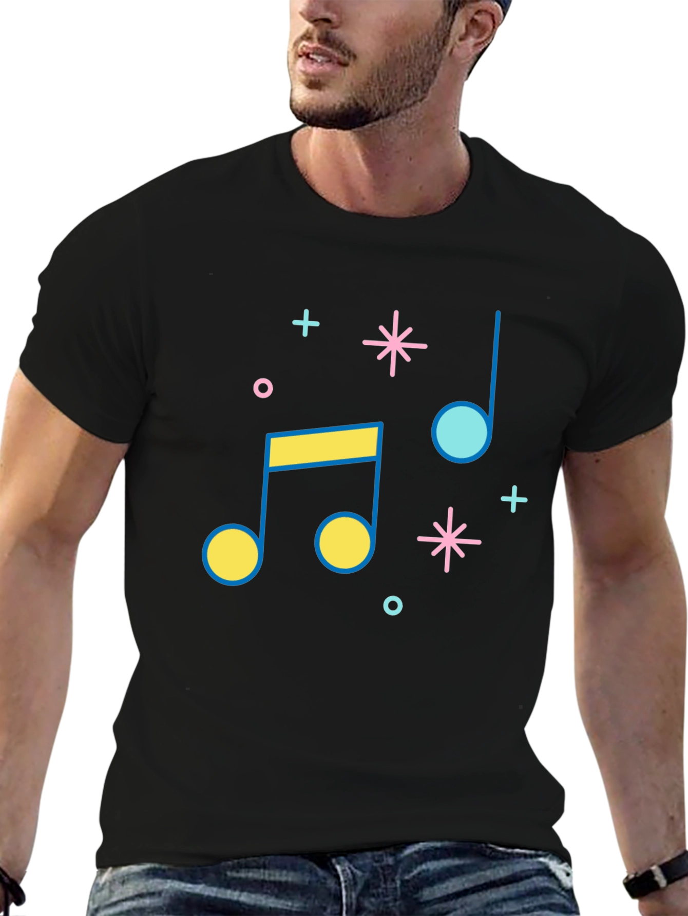 Musical Note Graphic Tee - Retro Style