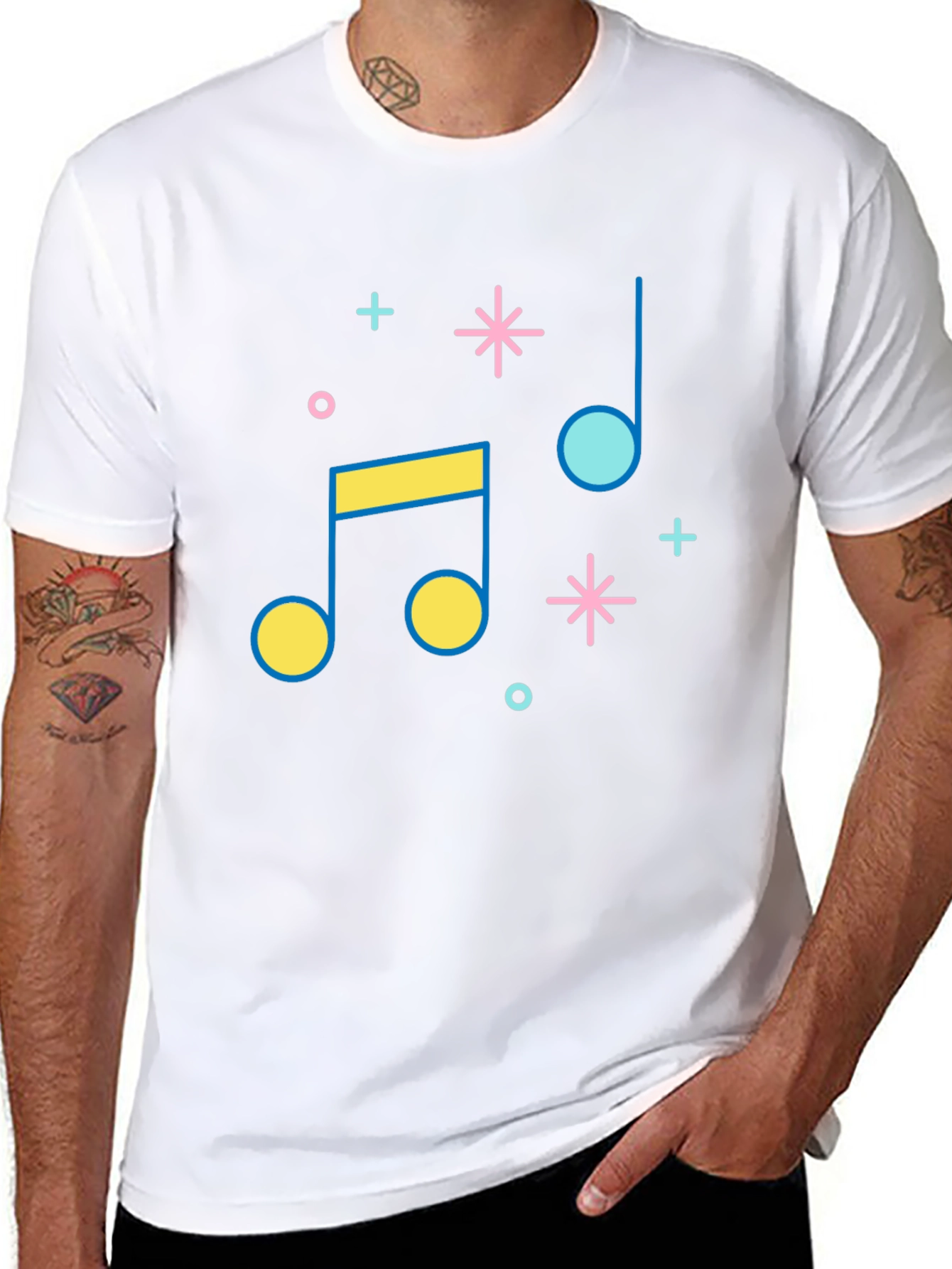 Musical Note Graphic Tee - Retro Style